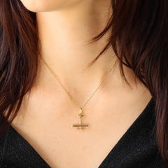 1960s 18 Karat Yellow Gold Airplane Charm Pendant