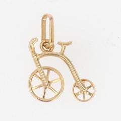 1960s 18 Karat Yellow Gold Bicycle Charm Pendant