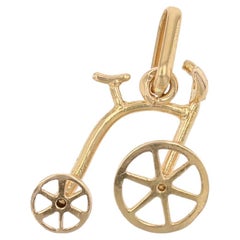 Vintage 1960s 18 Karat Yellow Gold Bicycle Charm Pendant