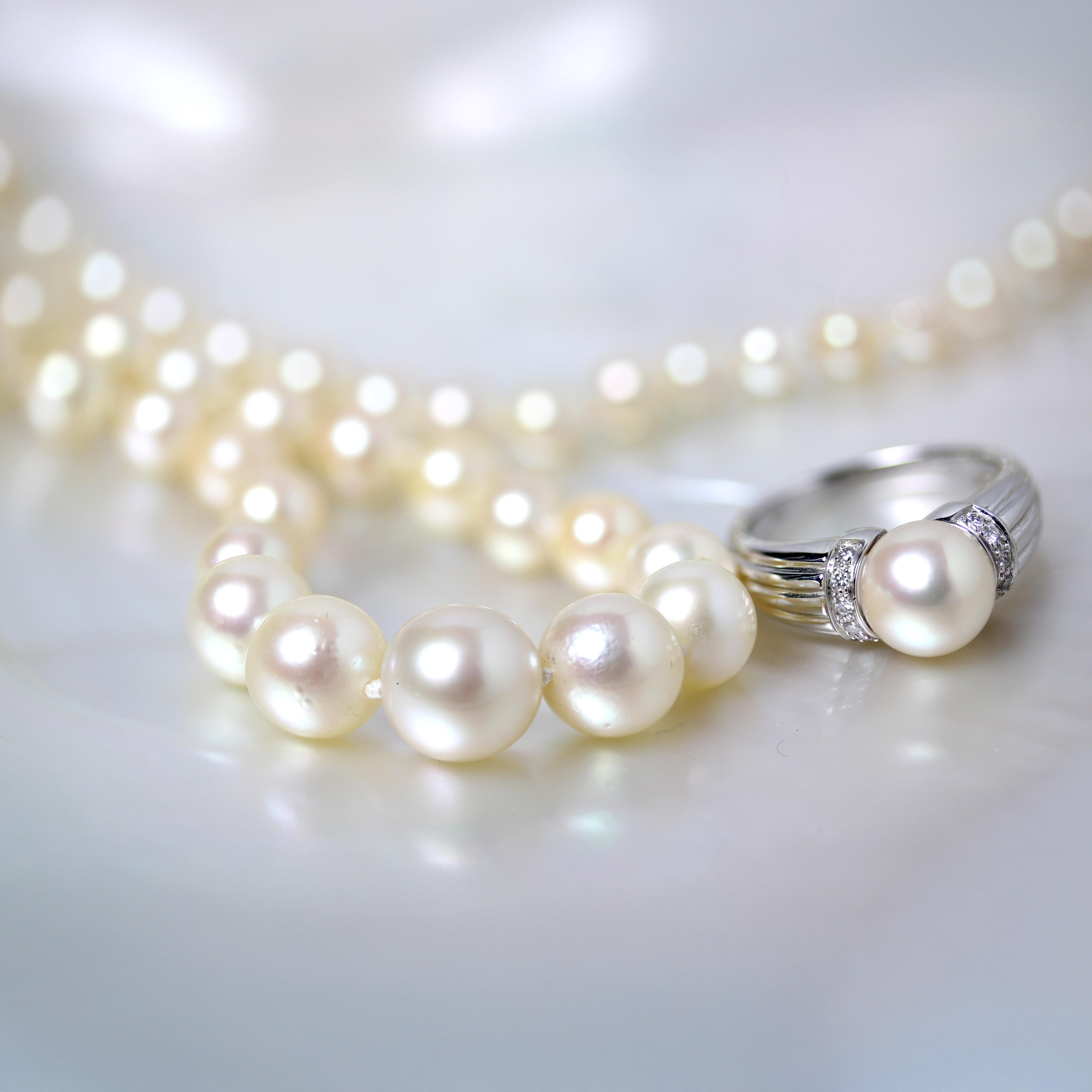 Collana di perle coltivate in oro giallo 18 carati del 1960 in vendita 6
