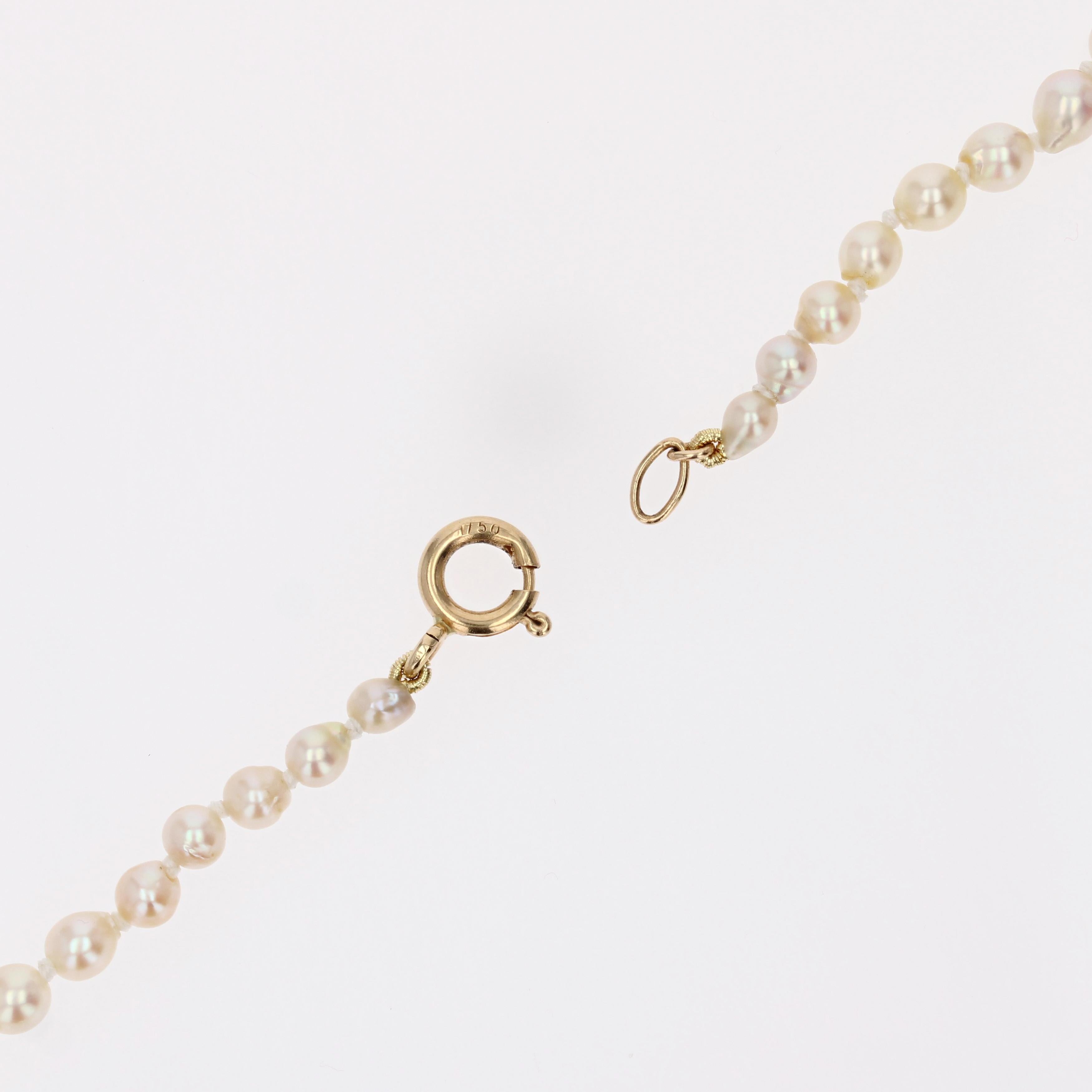 Collana di perle coltivate in oro giallo 18 carati del 1960 in vendita 8