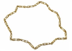 1960's 18 Karat Yellow Gold Elongated Twist Link Vintage Chain Necklace