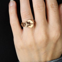 1960s 18 Karat Yellow Gold Filigreed Belt Ring