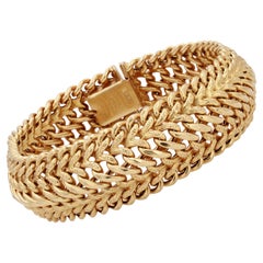 1960s 18 Karat Yellow Gold Flexible Retro Bracelet