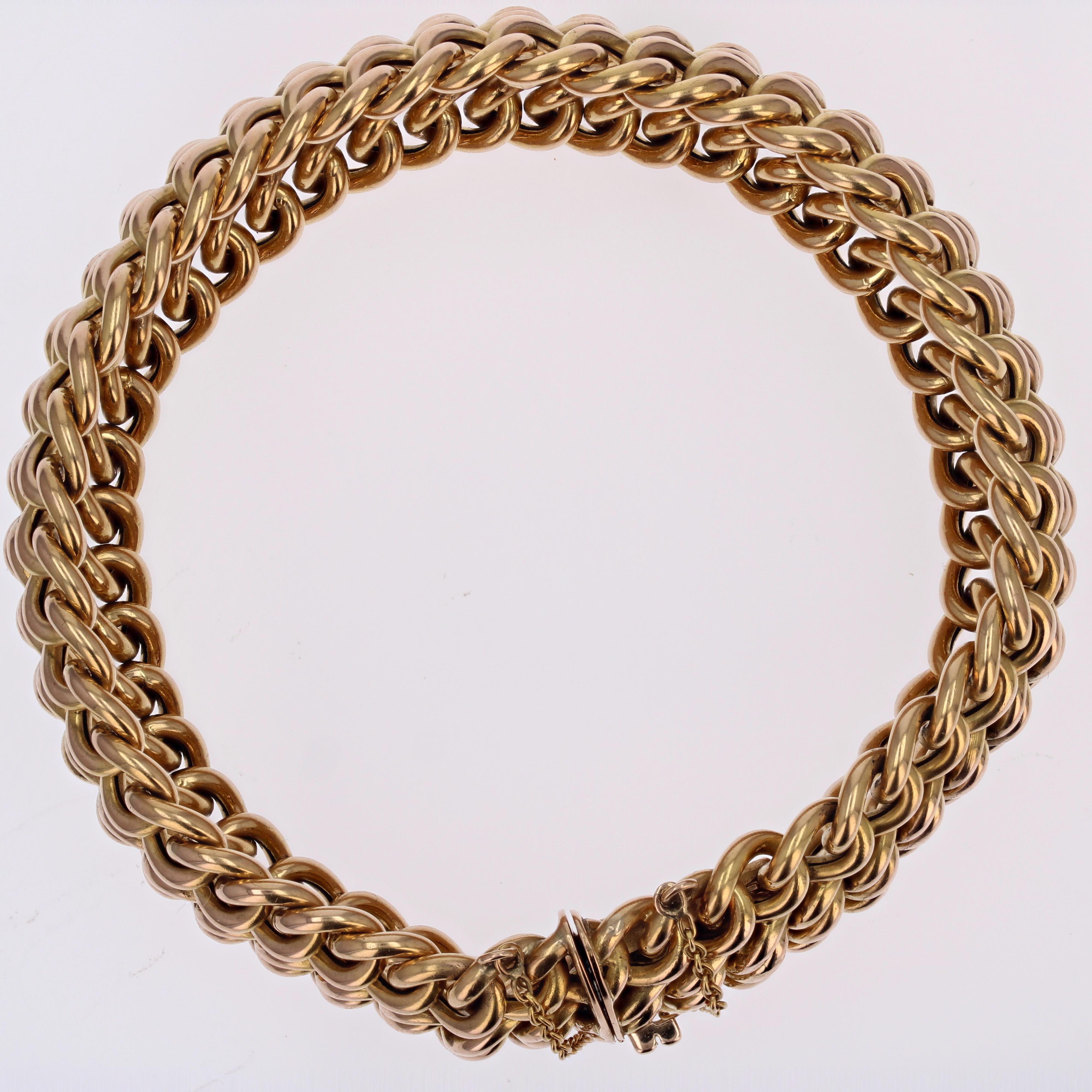 1960er Jahre 18 Karat Gelbgold Flexibles großes Retro-Armband 2