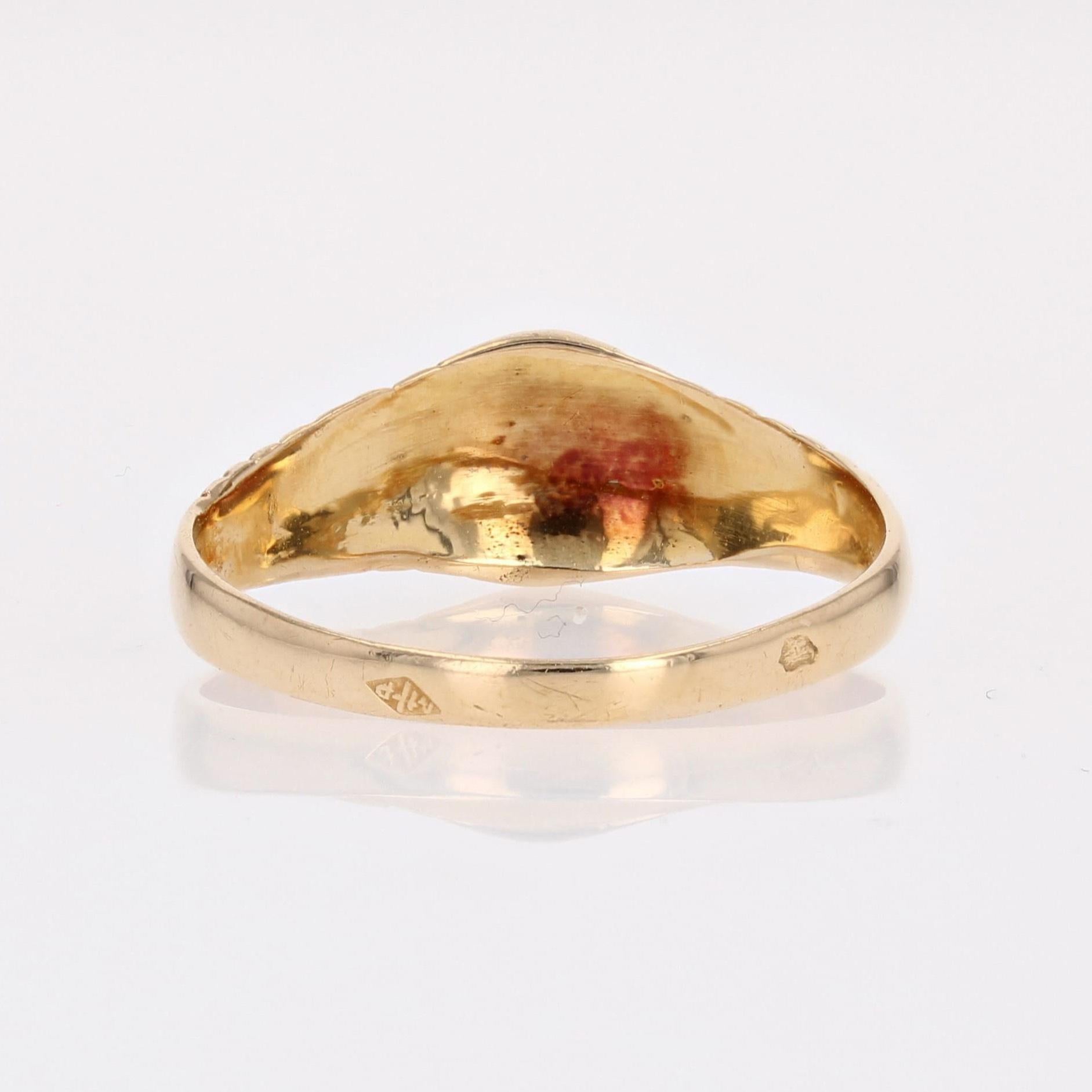 1960s 18 Karat Yellow Gold Letter A Fine Ladies Signet Ring 2