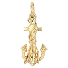 1960s, 18 Karat Yellow Gold Navy Anchor Pendant