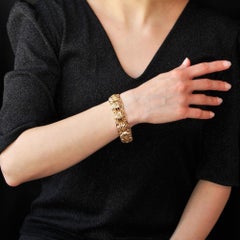 Bracciale retrò traforato in oro giallo 18 carati del 1960