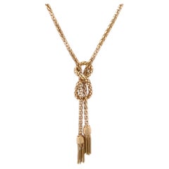 1960s 18 Karat Yellow Gold Orvet Mesh and Tassels Necklace