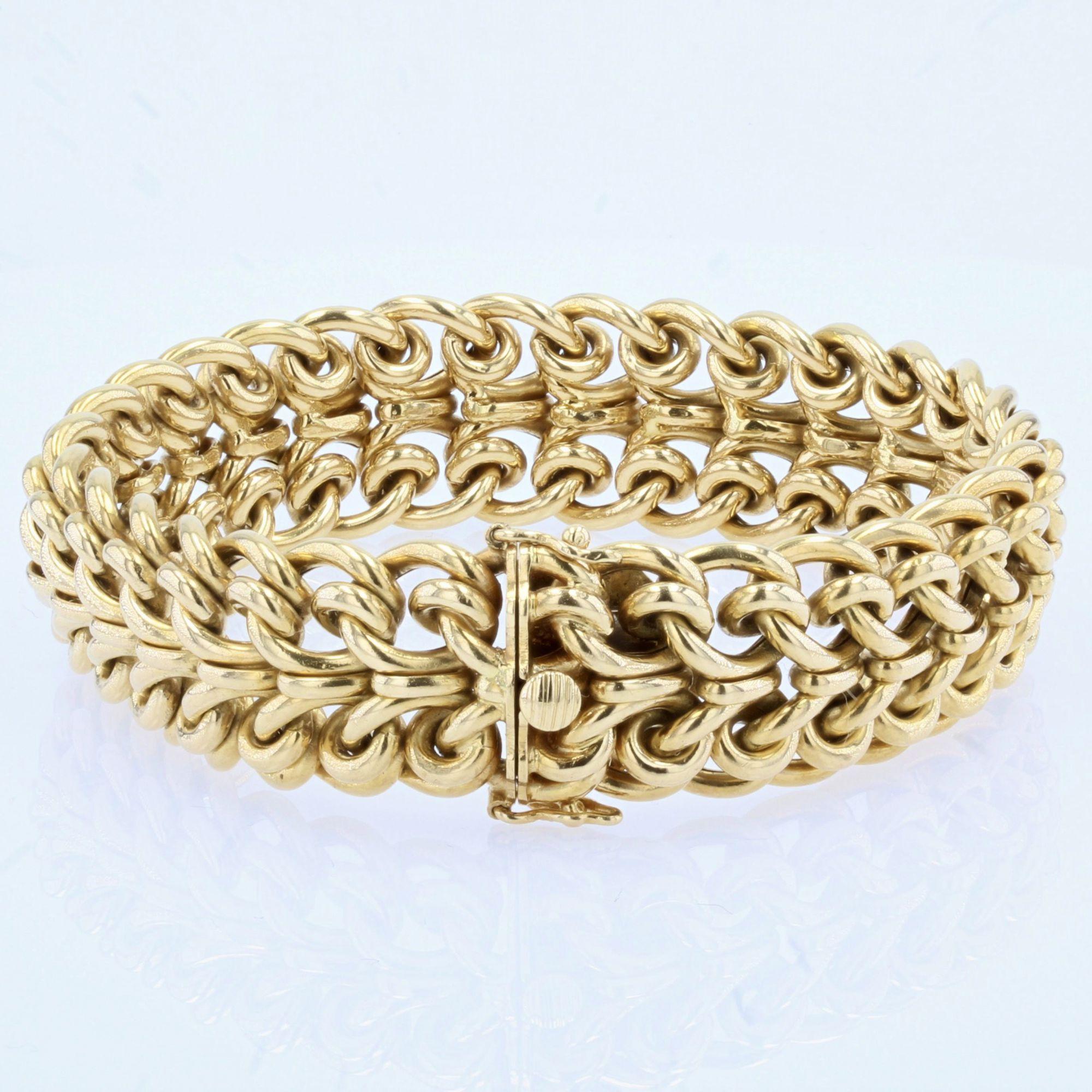 1960s 18 Karat Yellow Gold Retro Bracelet 1