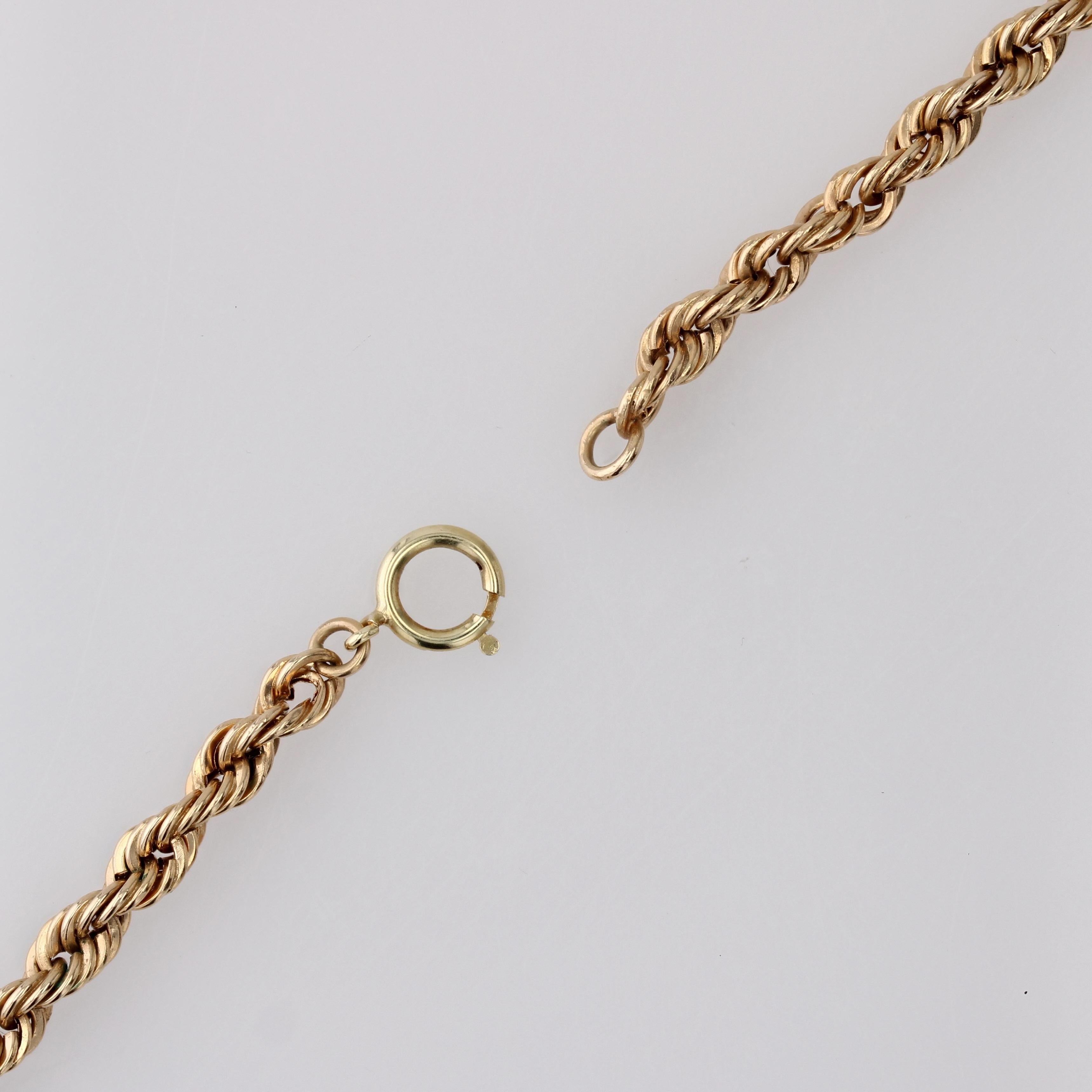 1960s 18 Karat Yellow Gold Retro Twisted Chain Long Necklace For Sale 9