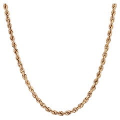 1960s 18 Karat Yellow Gold Retro Twisted Chain Long Necklace