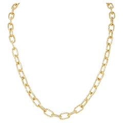 1960er Jahre 18 Karat Gelbgold gedrehte Kabel-Gliederkette Halskette