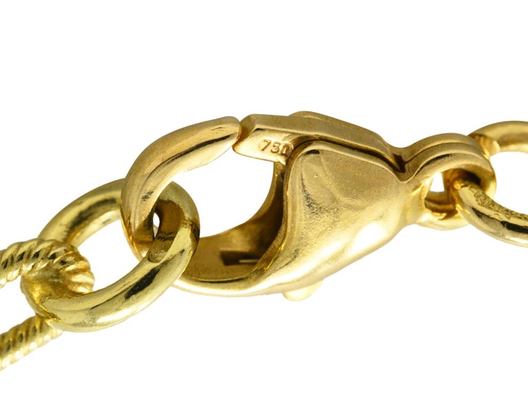 1960's 18 Karat Yellow Gold Twisted Rope X Vintage Paper Clip Chain