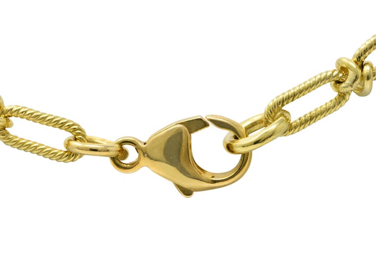 1960's 18 Karat Yellow Gold Twisted Rope X Vintage Paper Clip Chain