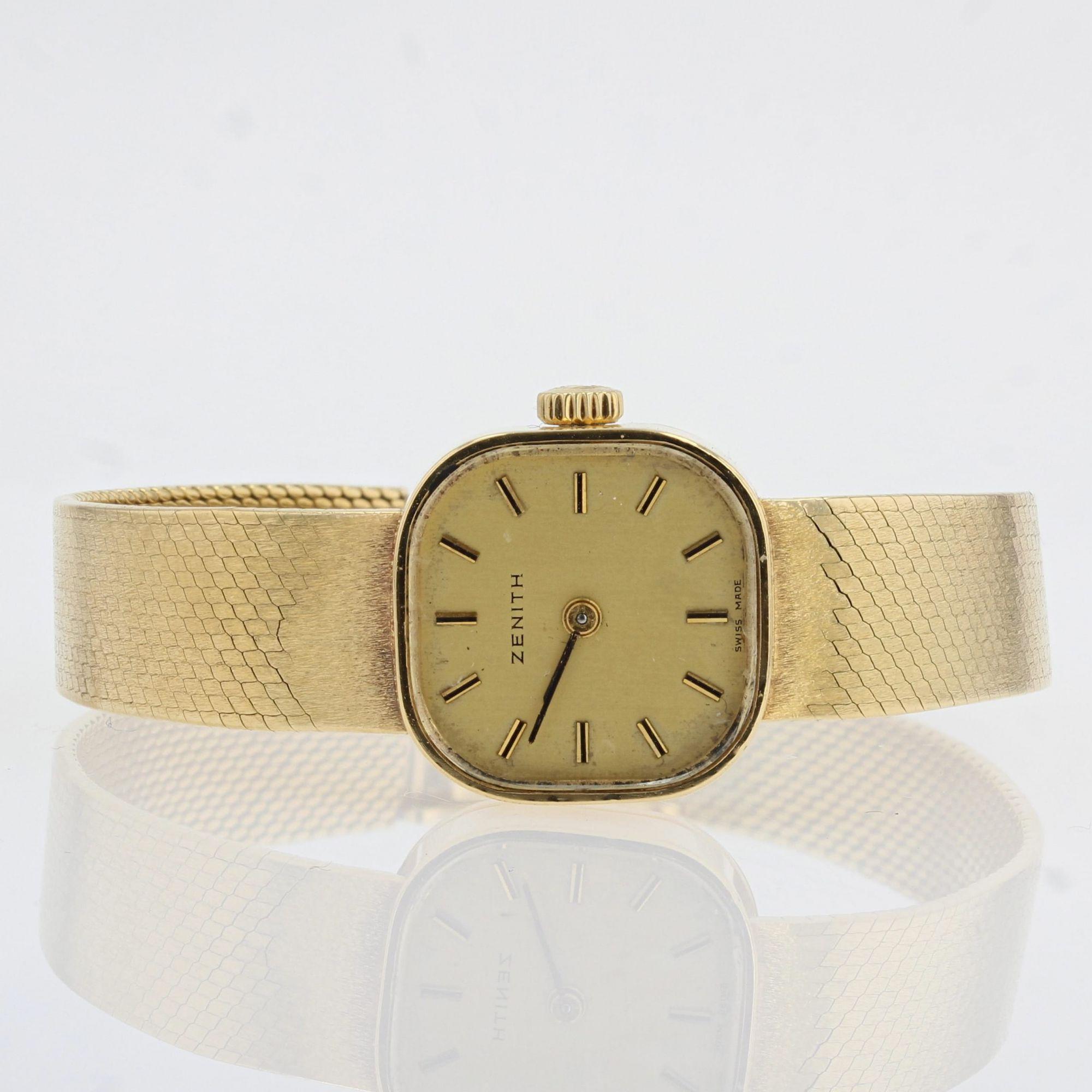 vintage zenith 18k gold watch