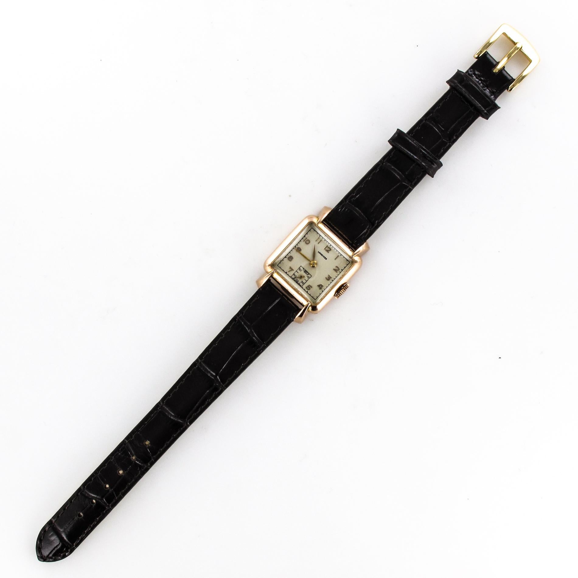 1960s 18 Karat Rose Gold Longines Ladies Wristwatch 10