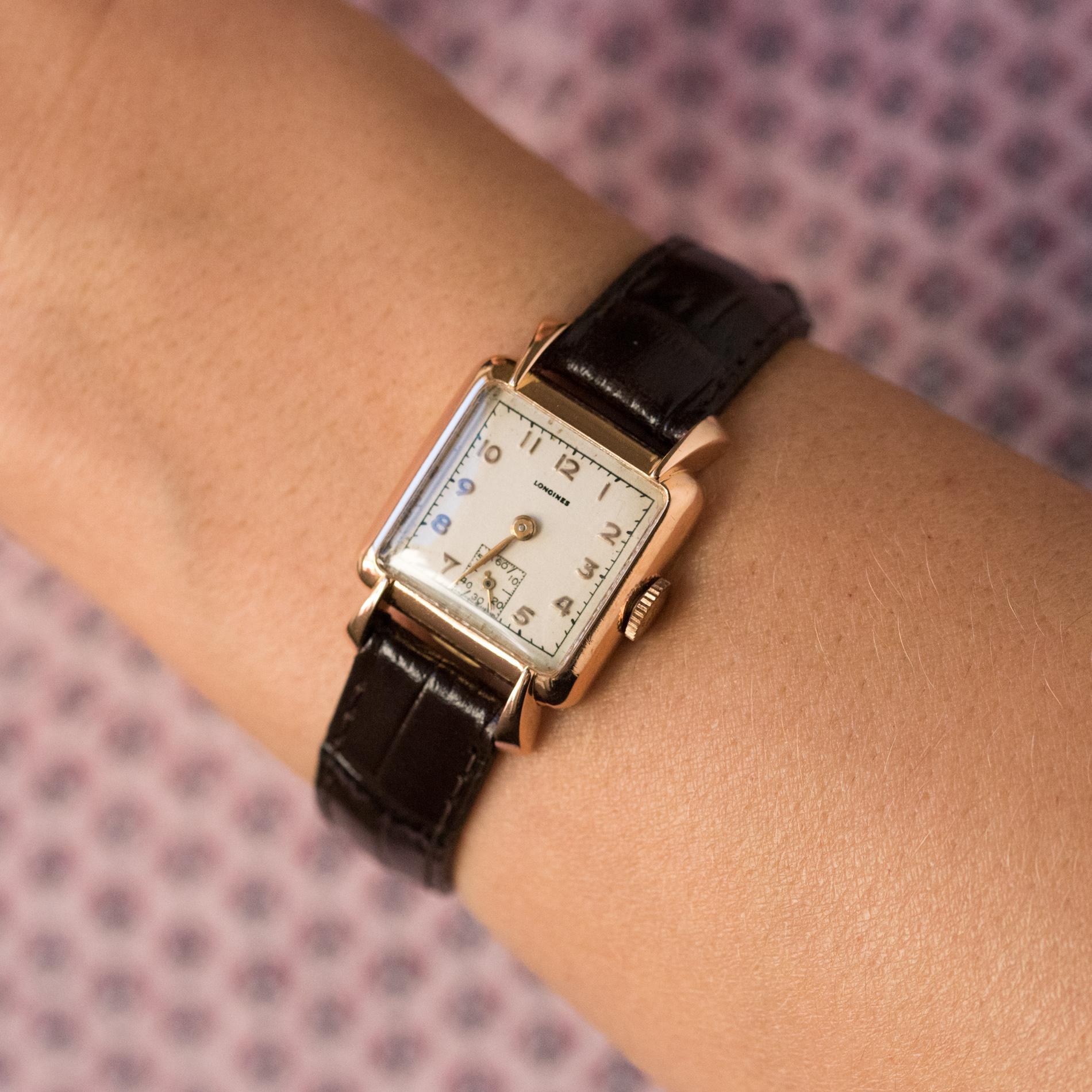 1960s 18 Karat Rose Gold Longines Ladies Wristwatch 4