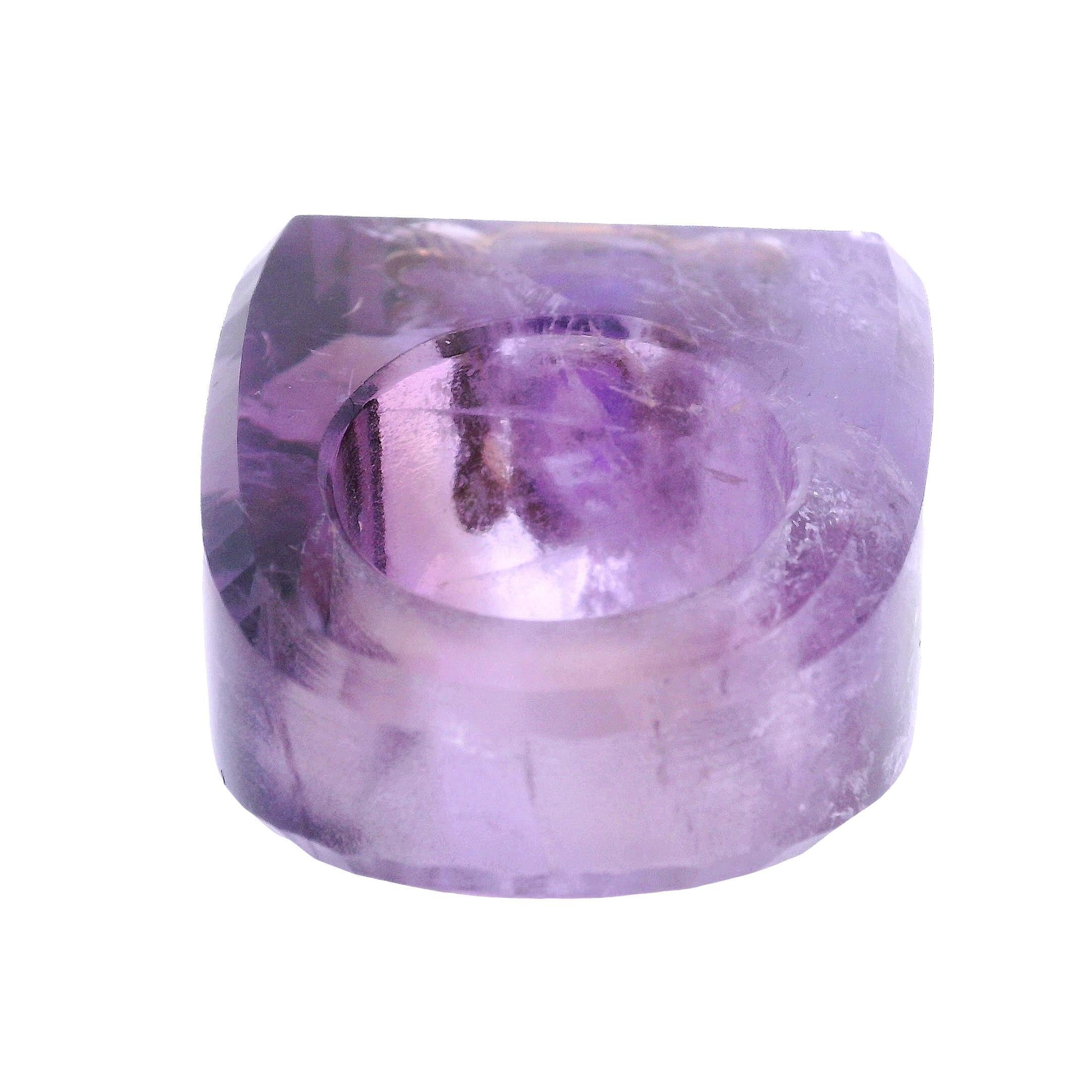1960’s 18K Amethyst & Diamond Ring For Sale 2