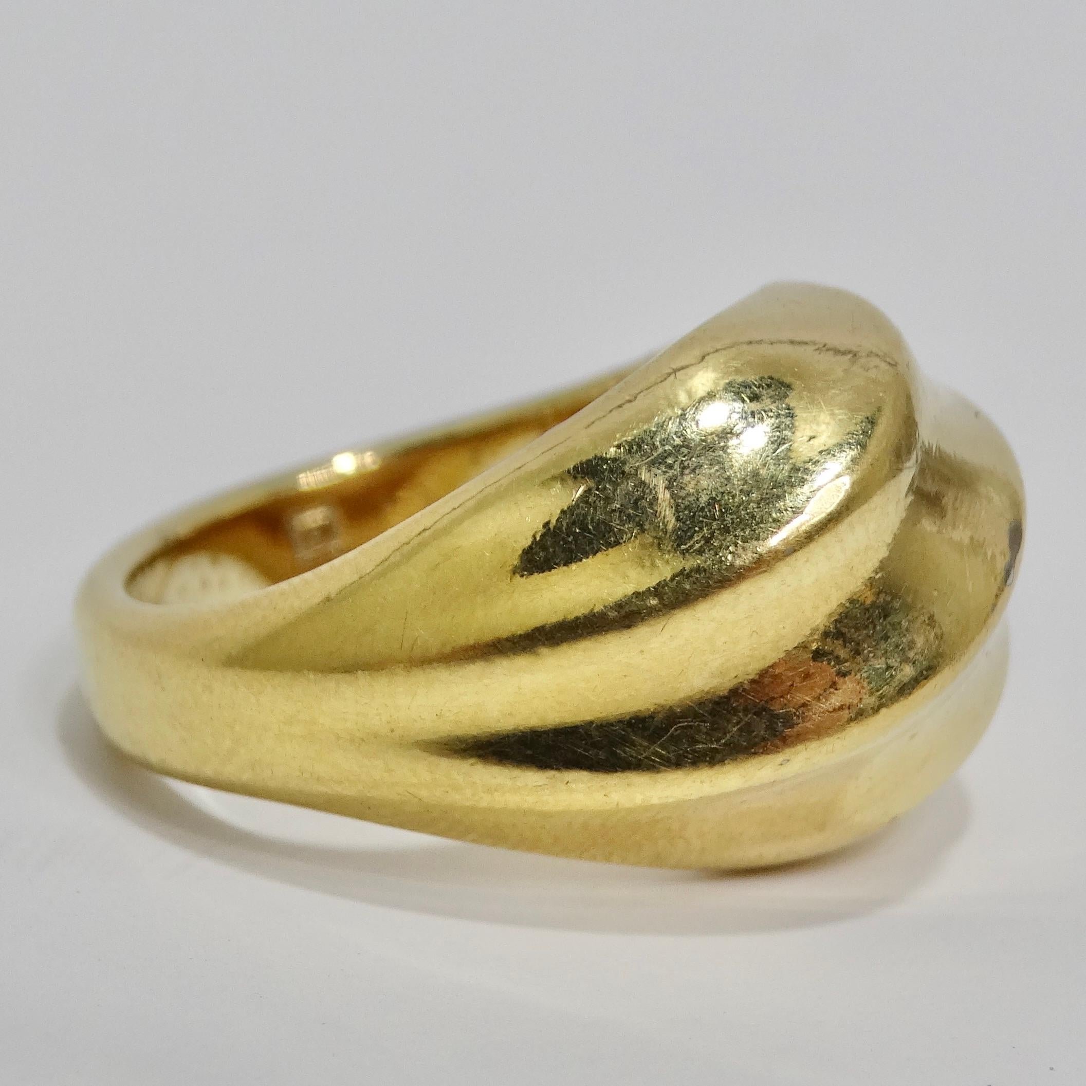 1960s 18K Gold Plated Dome Ring In Good Condition For Sale In Scottsdale, AZ