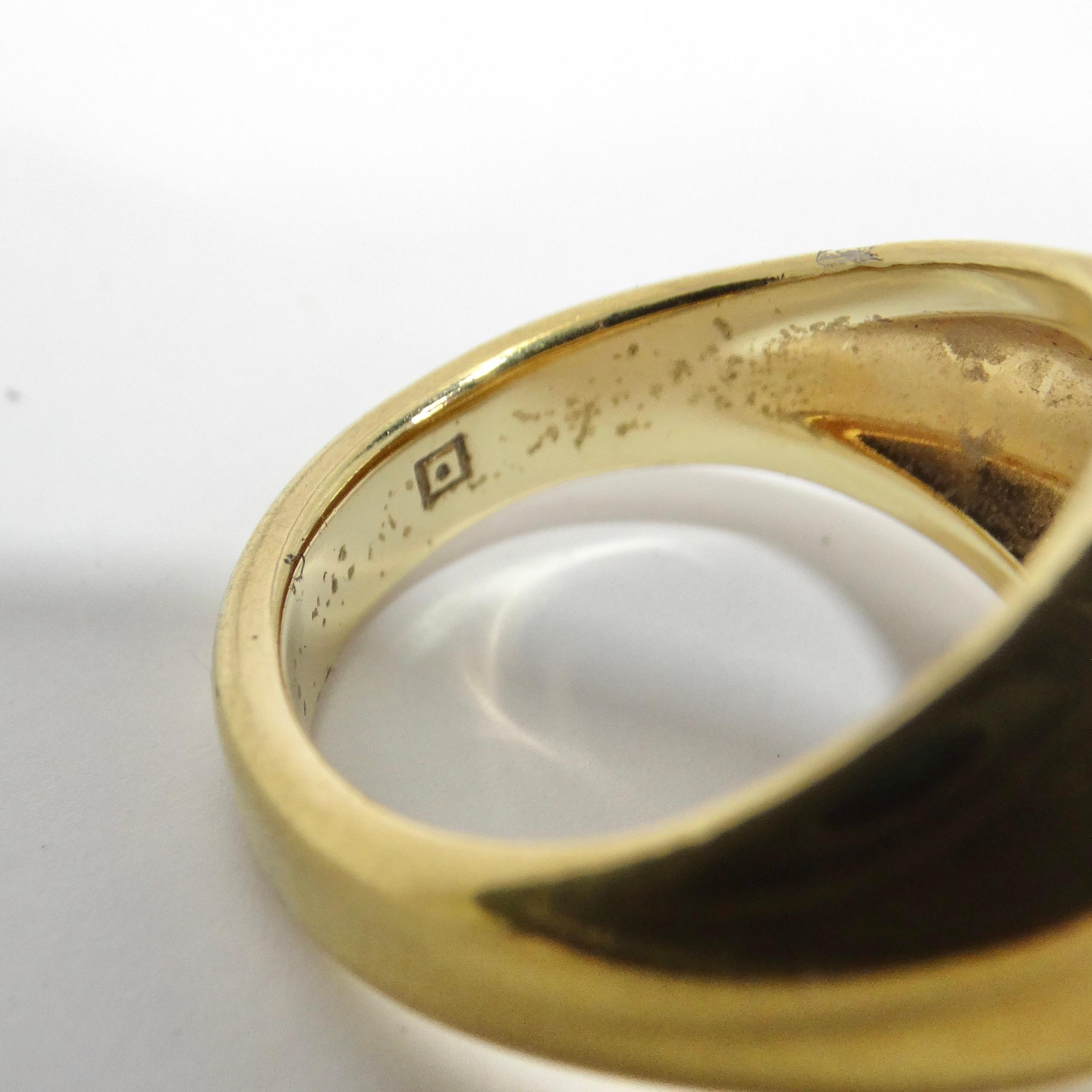 1960s 18K Gold Plated Dome Ring For Sale 1