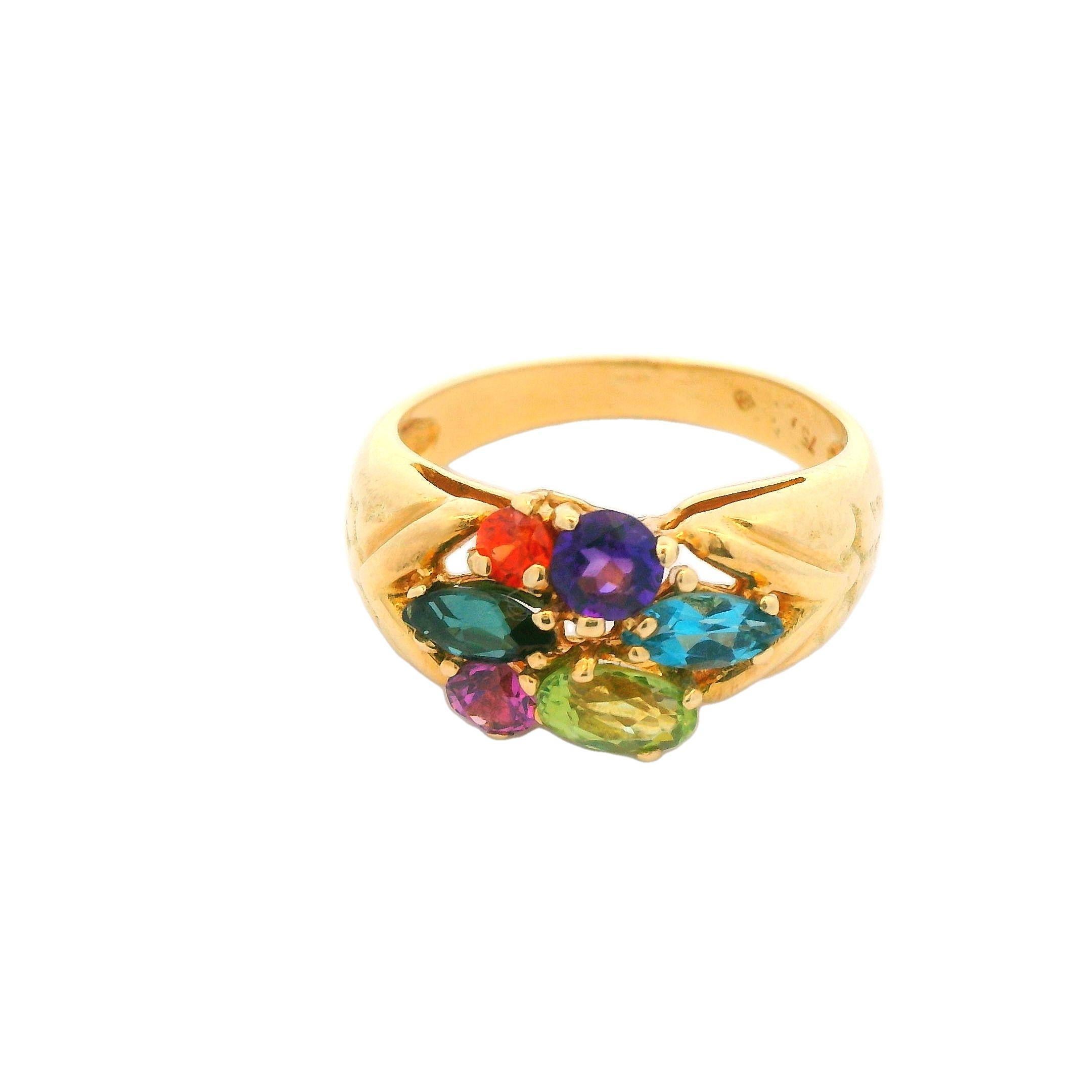 1960s 18K Yellow Gold H. Stern Multi-Stone Ring 7