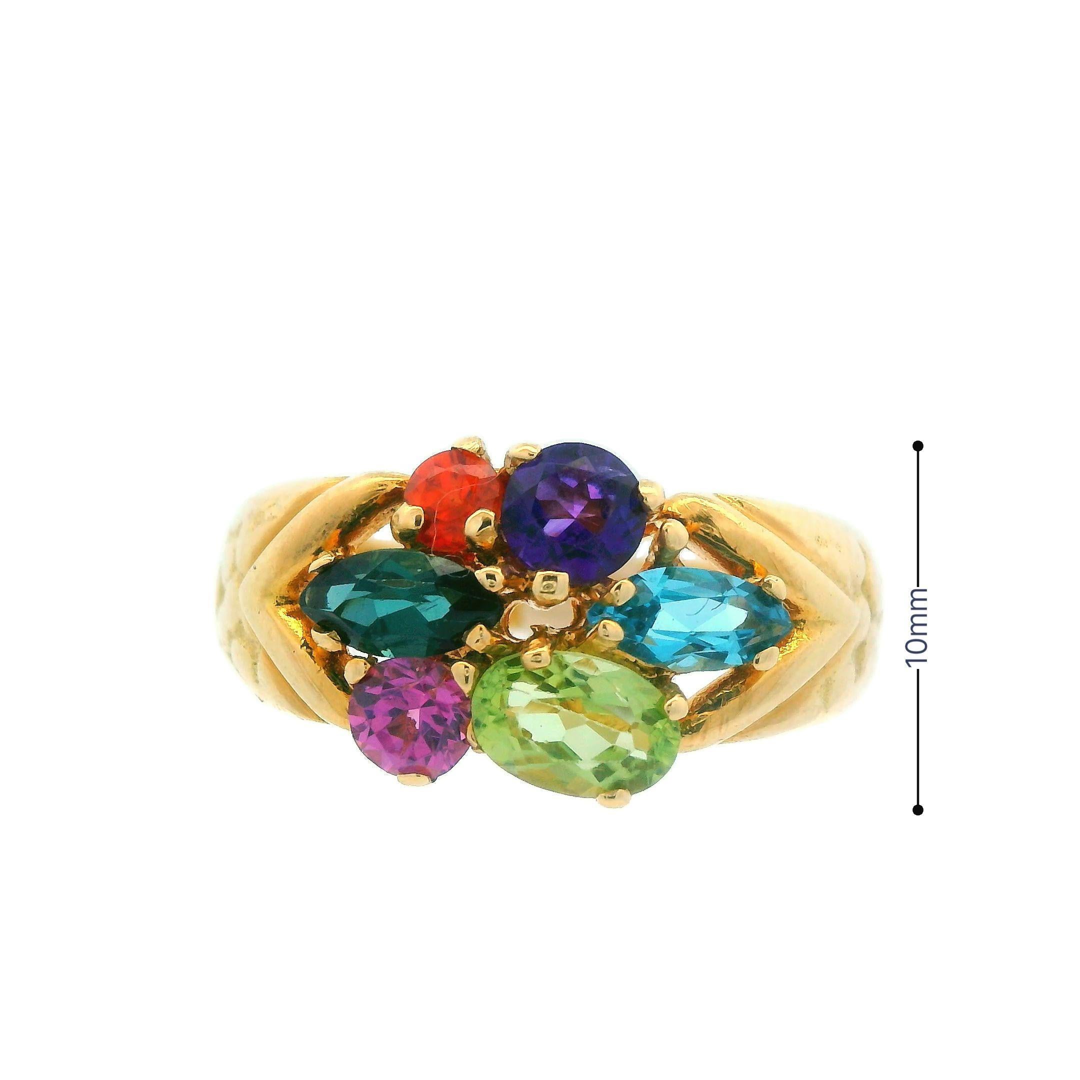 1960s 18K Yellow Gold H. Stern Multi-Stone Ring 8
