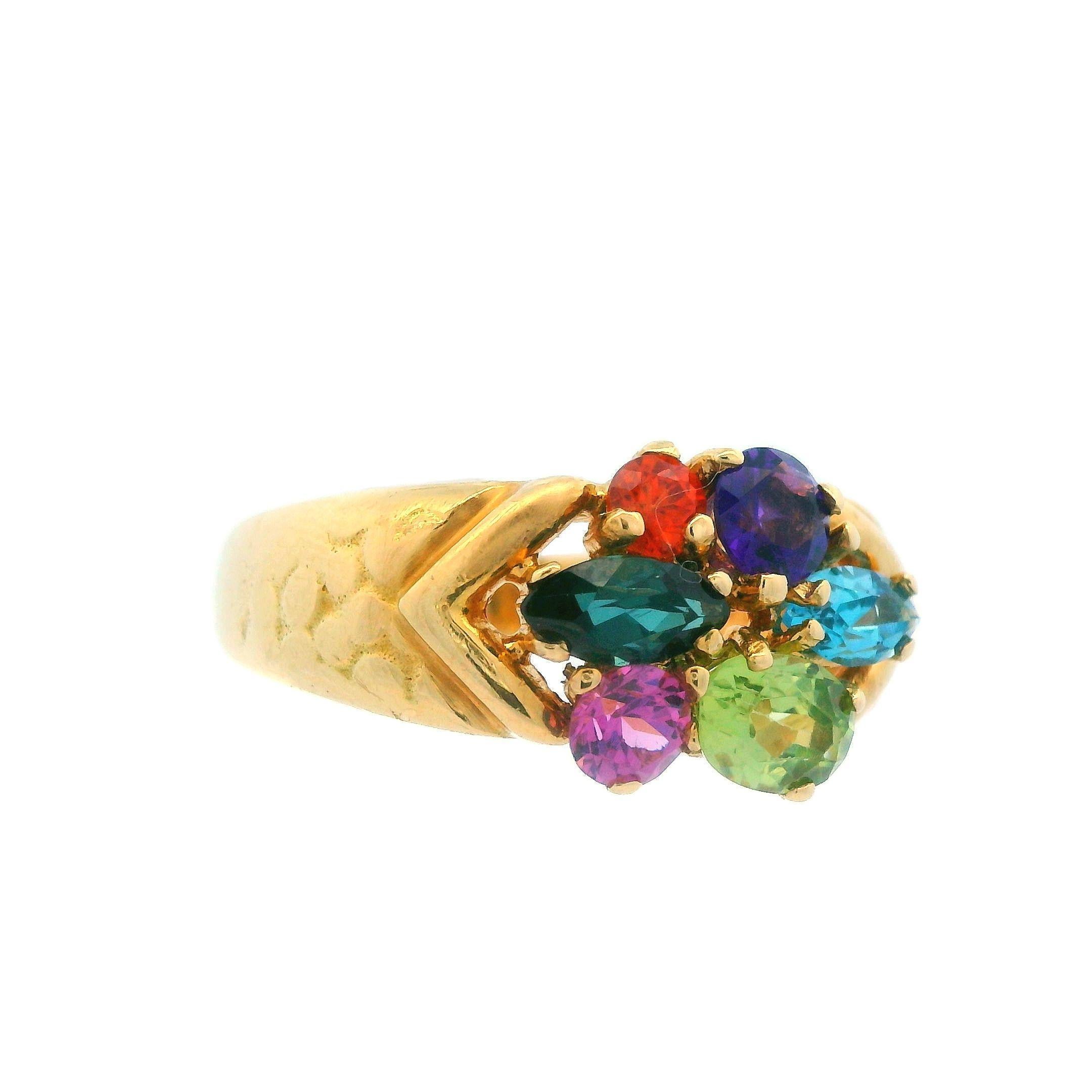 Round Cut 1960s 18K Yellow Gold H. Stern Multi-Stone Ring