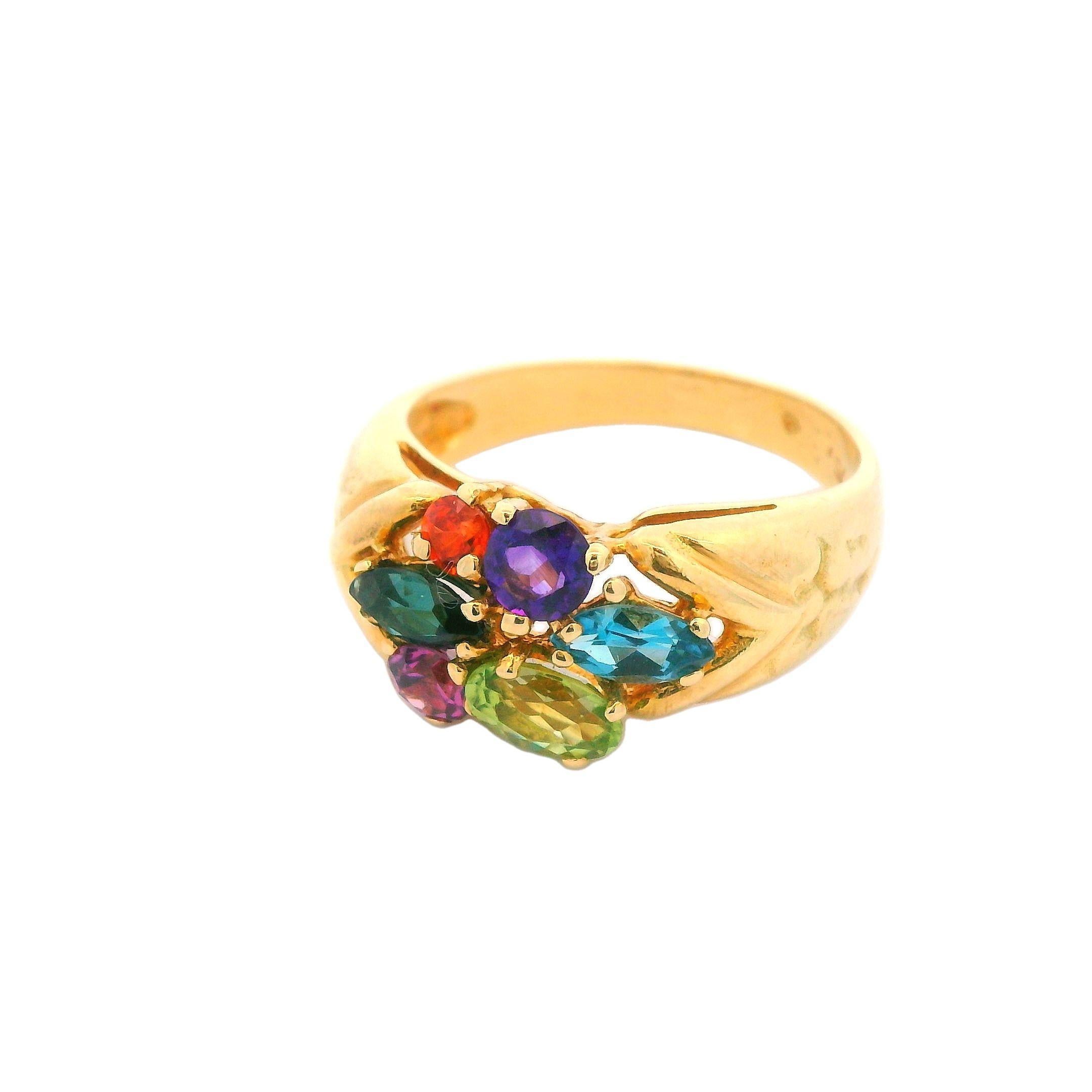 Women's 1960s 18K Yellow Gold H. Stern Multi-Stone Ring