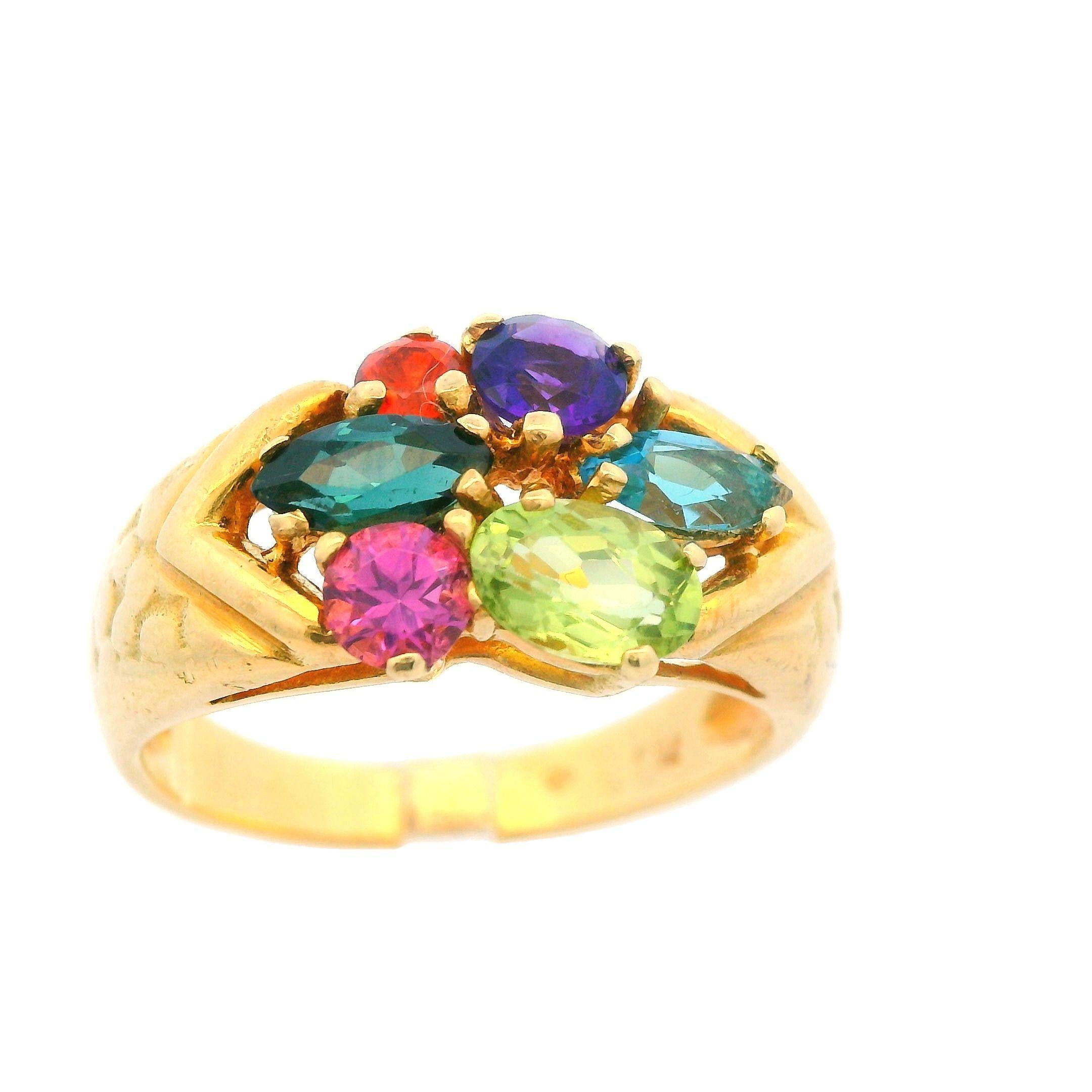 1960s 18K Yellow Gold H. Stern Multi-Stone Ring 4