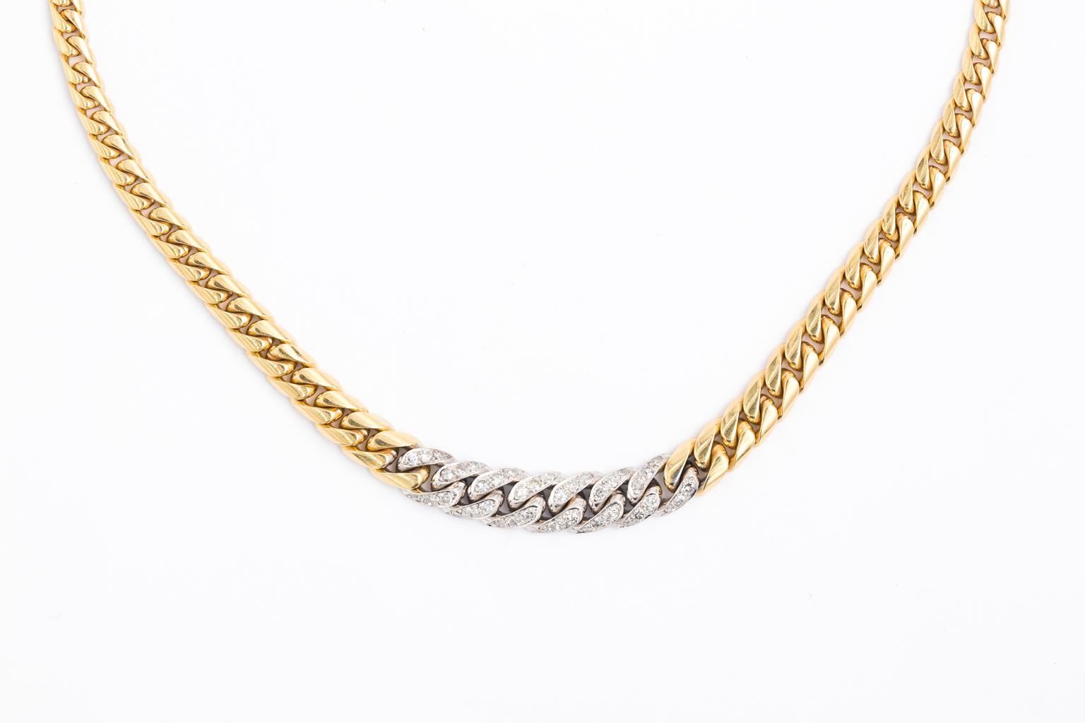 Contemporary 1960s 18 Karat Gold and Diamond Chocker Necklace For Sale