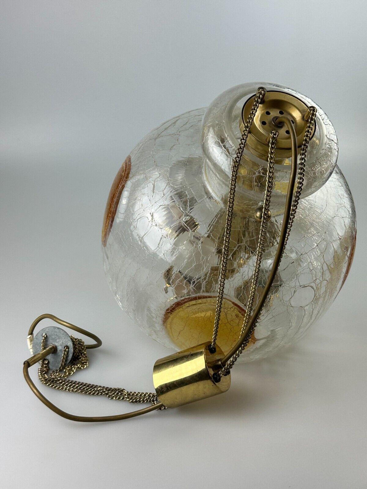 1960's 1970's Brutalist Ceiling Lamp Pendant Lamp Brass & Murano Glass For Sale 10