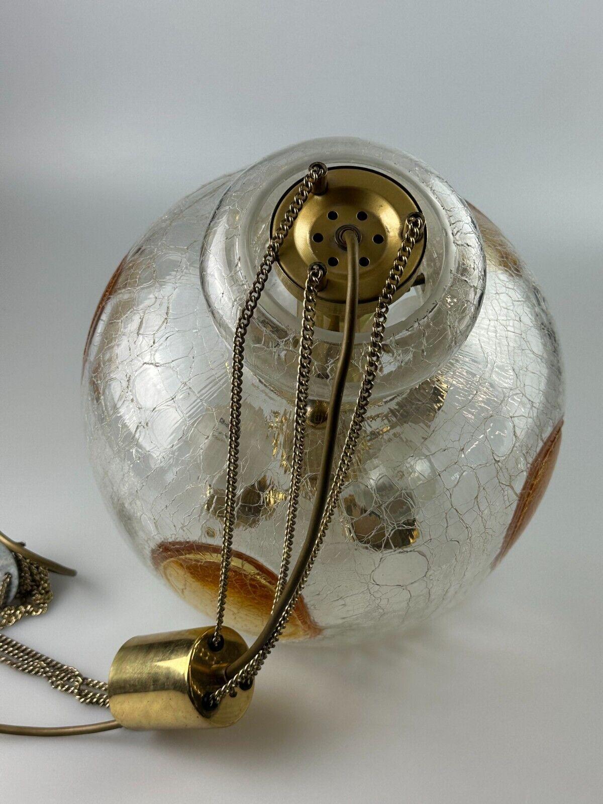 1960's 1970's Brutalist Ceiling Lamp Pendant Lamp Brass & Murano Glass For Sale 11