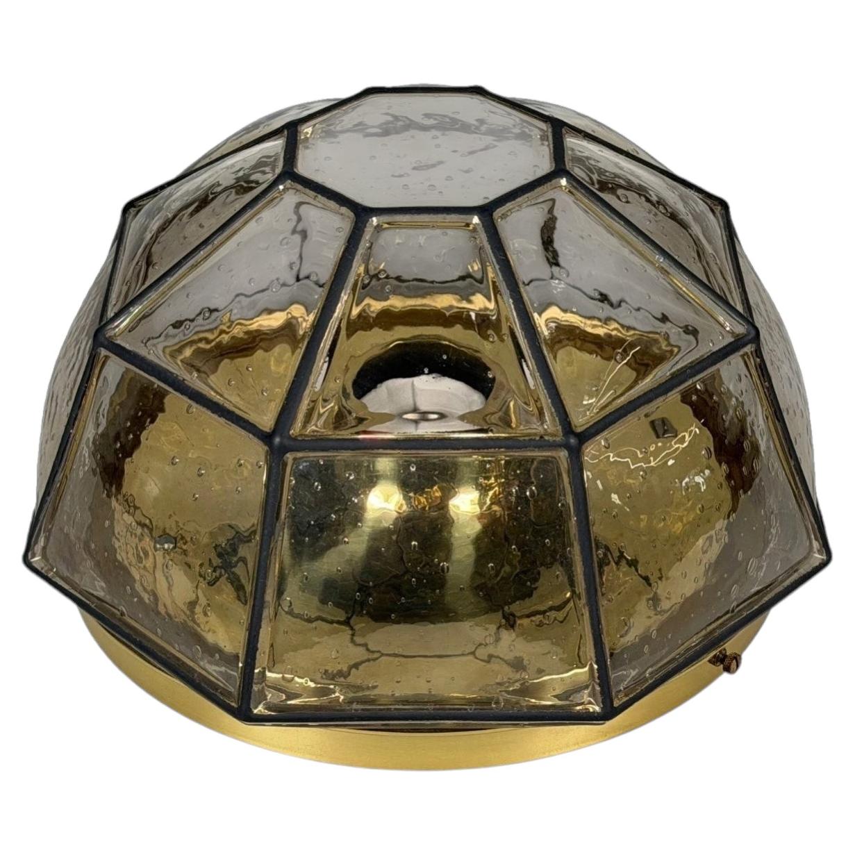 1960s 1970s Ceiling Lamp Flush Mount by Glashütte Limburg Germany