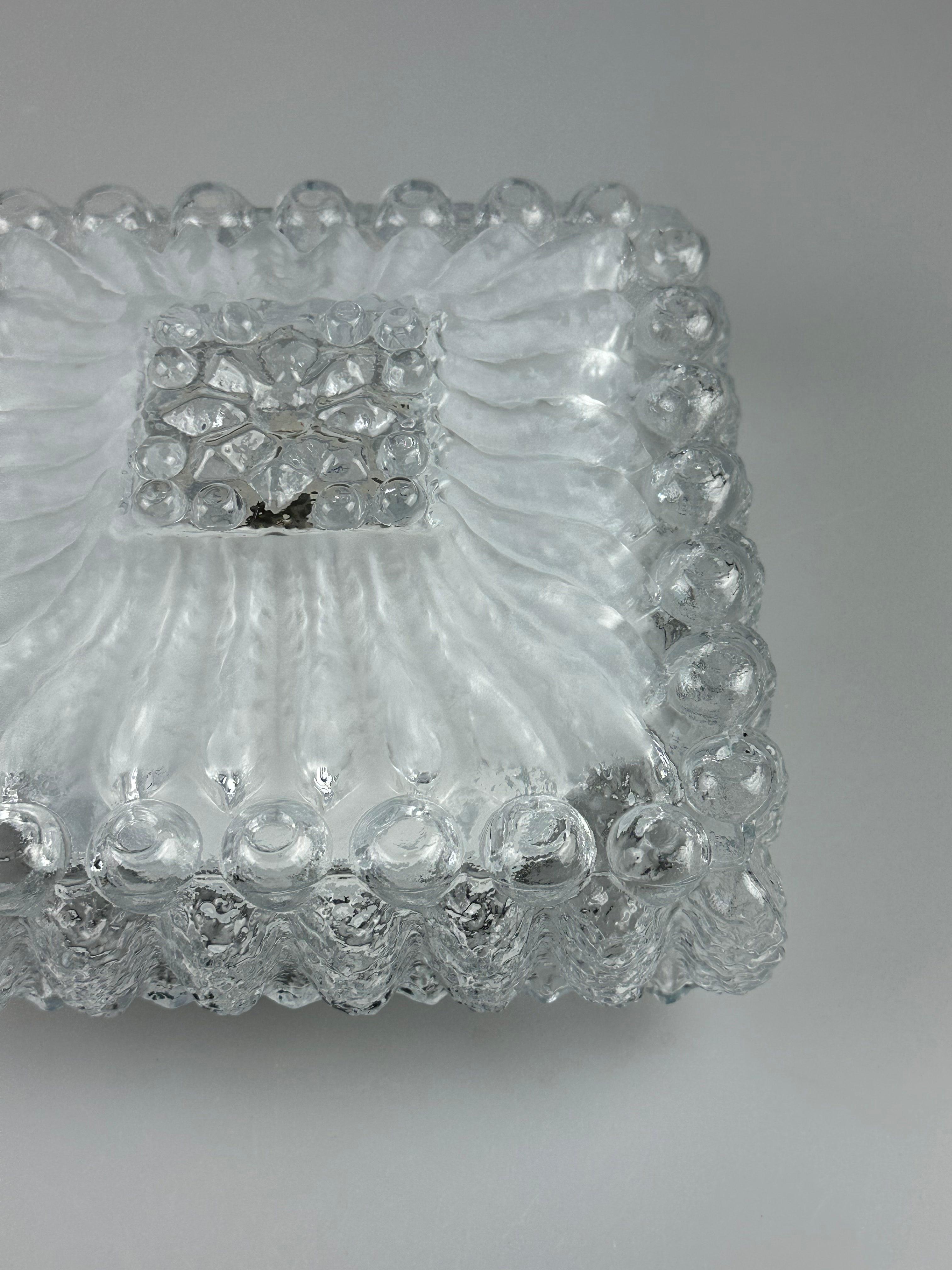Lámpara de techo de los años 60 y 70 de diseño alemán, empotrada en cristal y metal en venta 6