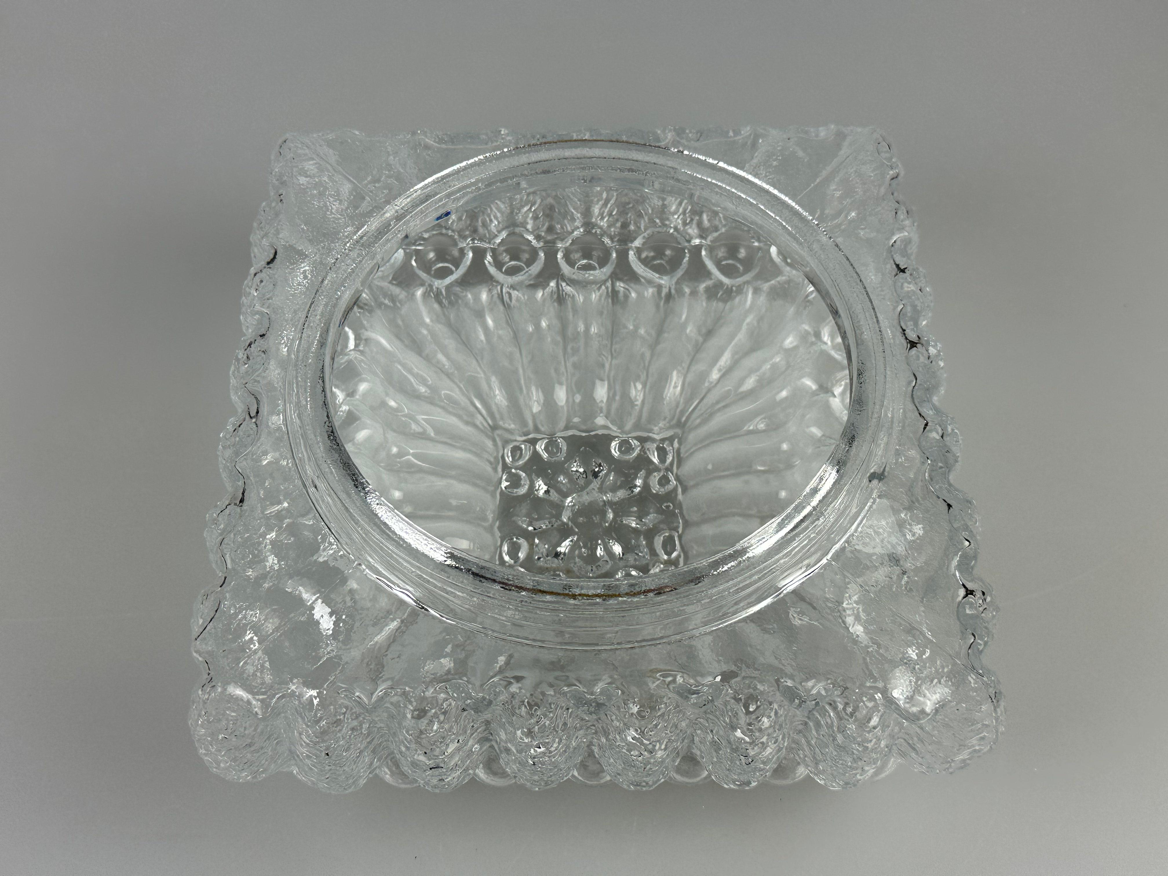 Lámpara de techo de los años 60 y 70 de diseño alemán, empotrada en cristal y metal en venta 12