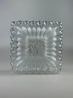 1960s 1970s Ceiling Lamp Flush Mount in Glass & Metal German Design