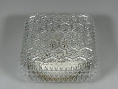 1960s 1970s Ceiling Lamp Flush Mount in Glass & Metal Space Age Design