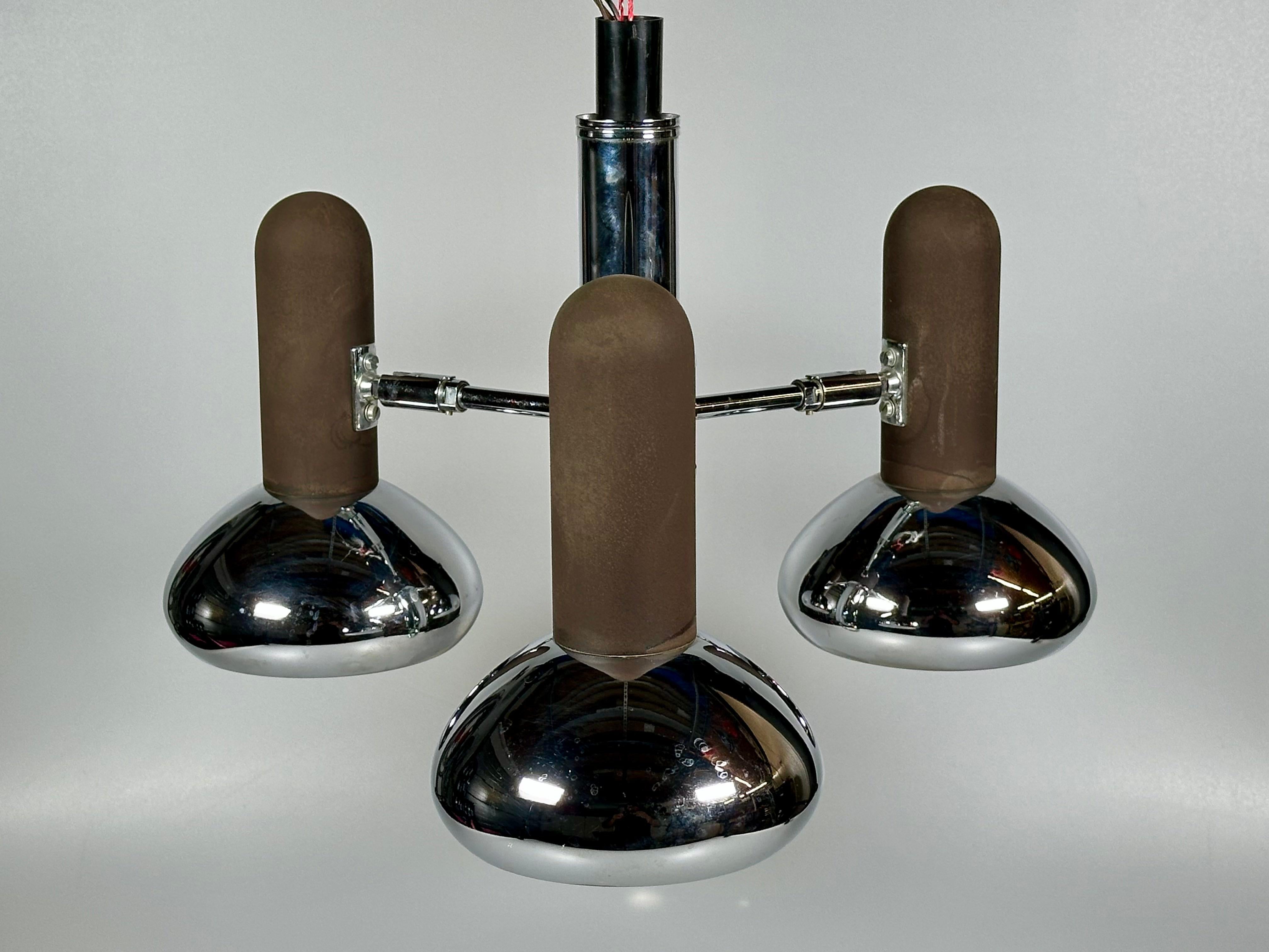 1960s 1970s Lampada da soffitto Faretto a 3 luci in metallo Design/One In condizioni buone in vendita a Neuenkirchen, NI