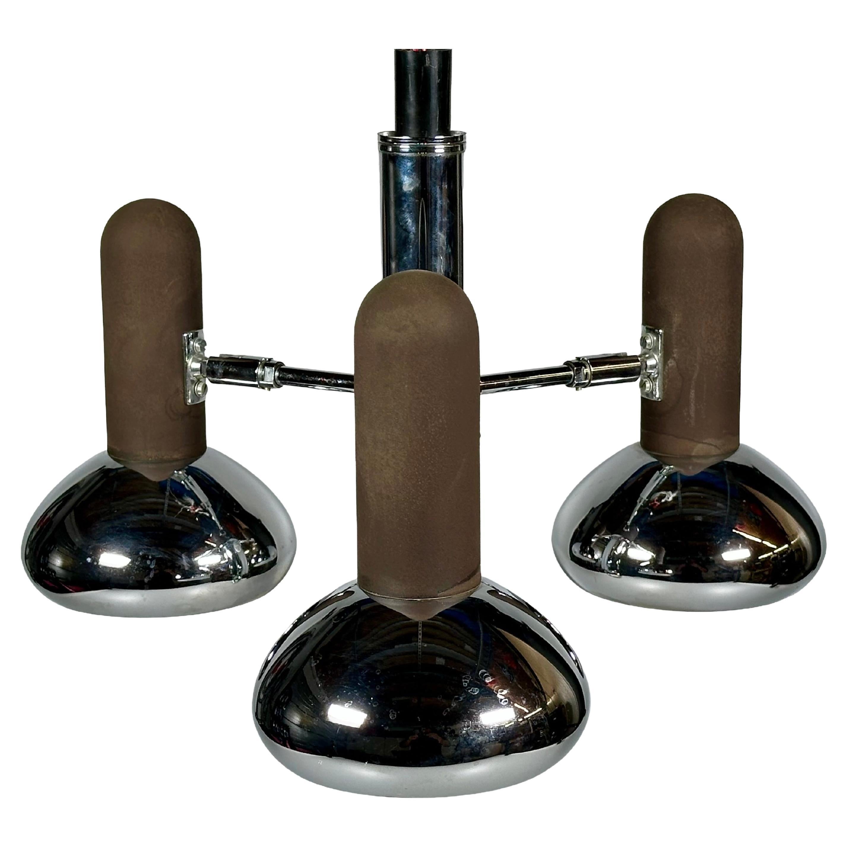 1960s 1970s Ceiling Lamp Spotlight 3-Light in Metal Space Age Design