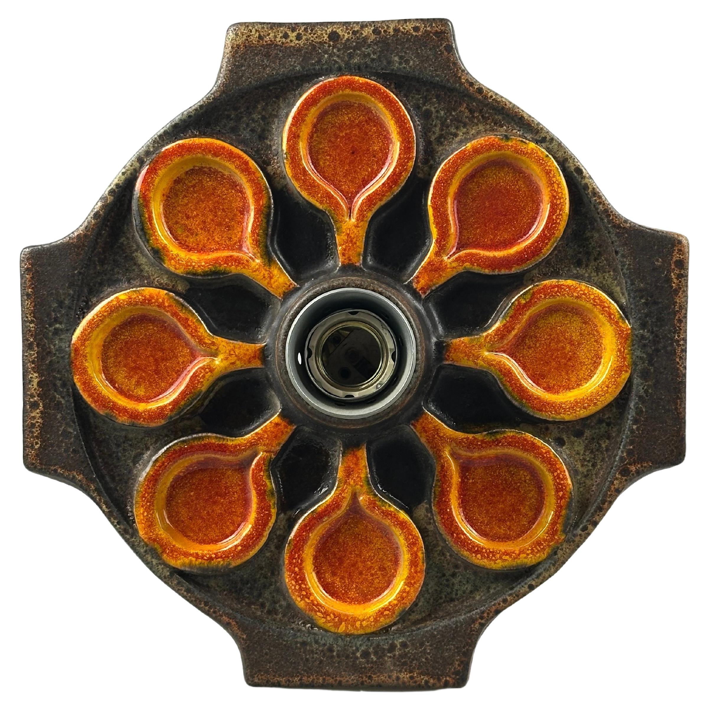 1960s/1970s Ceramic Wall Sconce, Mid-Century Space Age Design