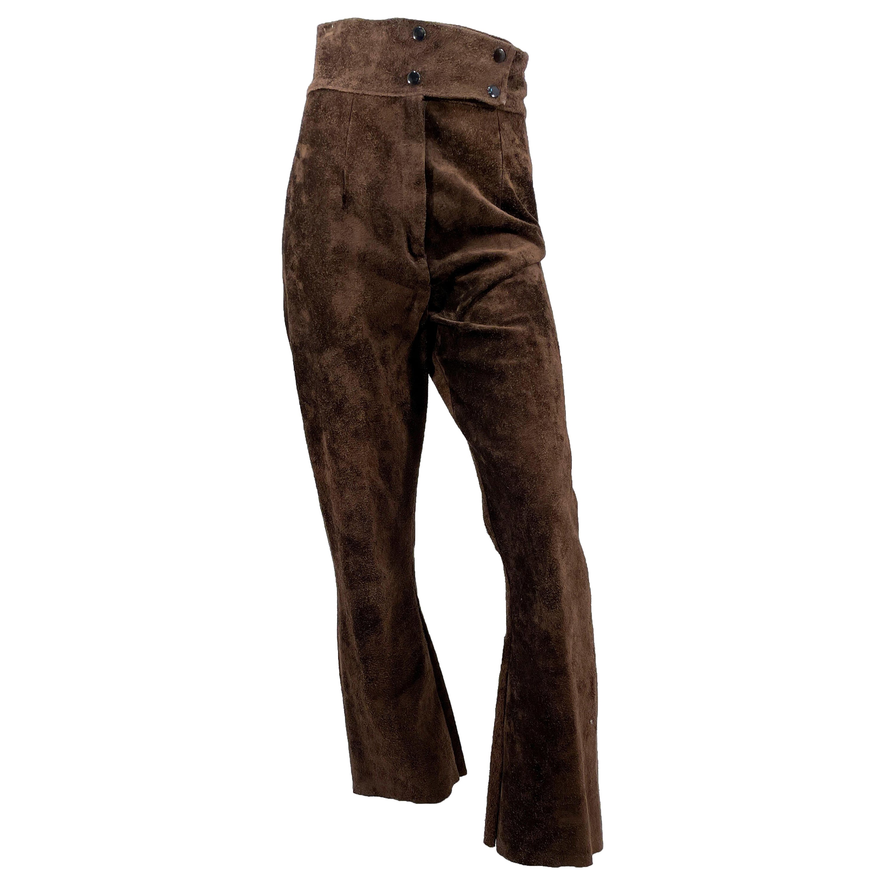 Pantalones de ante marrón chocolate de los años 60/70