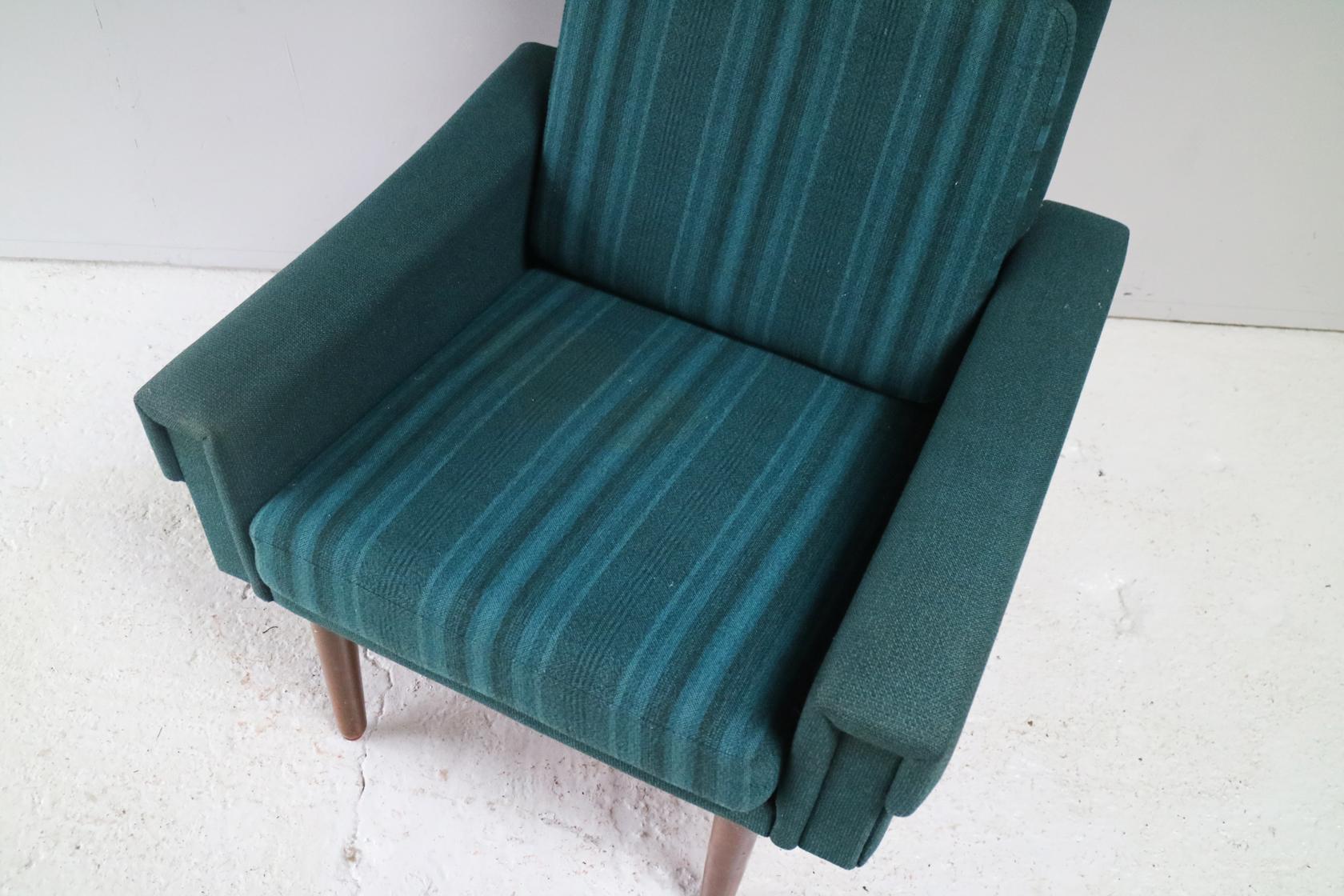 Turned 1960s-1970s Danish Midcentury High Backed Armchair For Sale