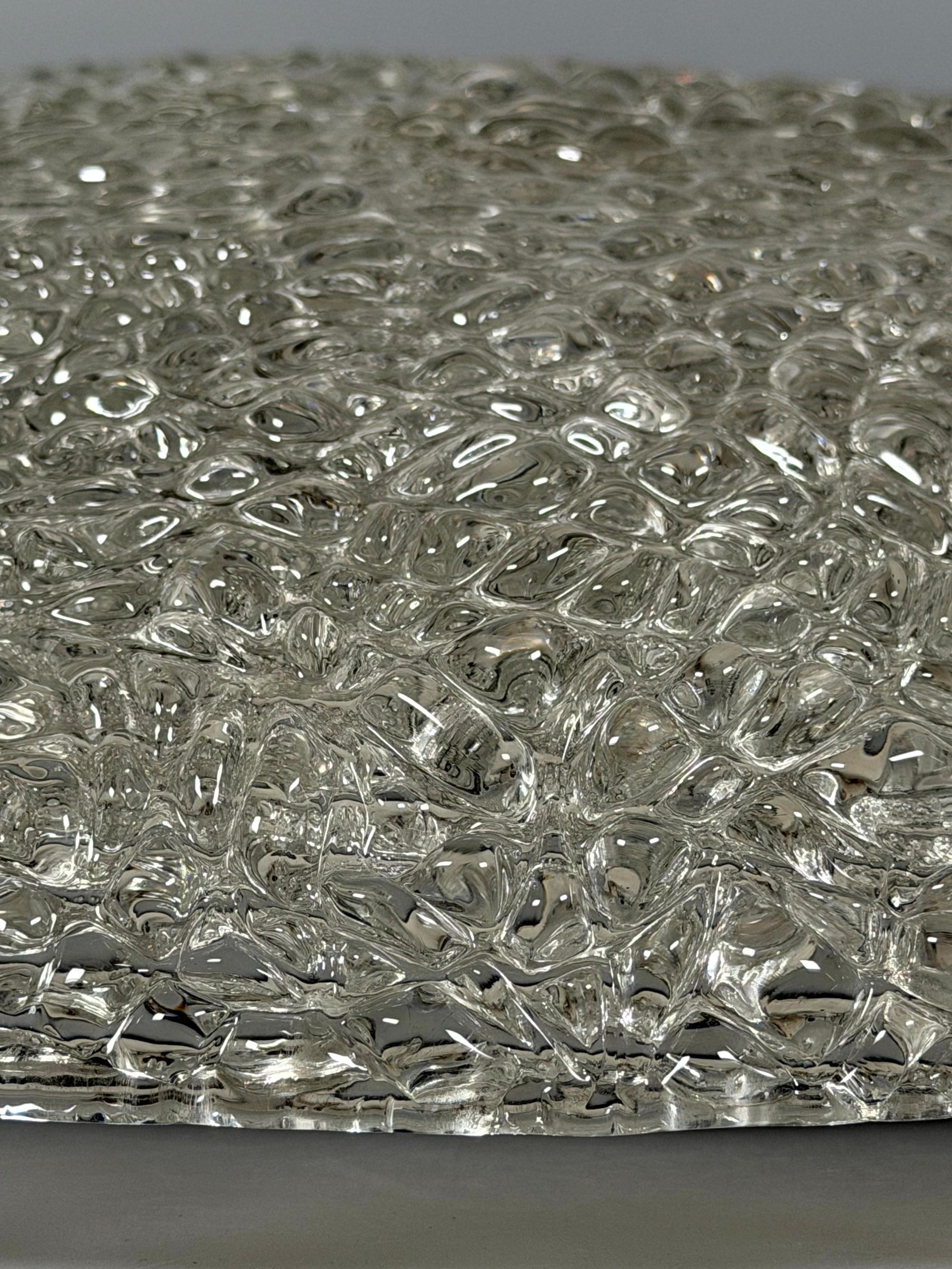 Empotrable de cristal de hielo de la década de 1970 de Kaiser Leuchten Alemania en venta 4