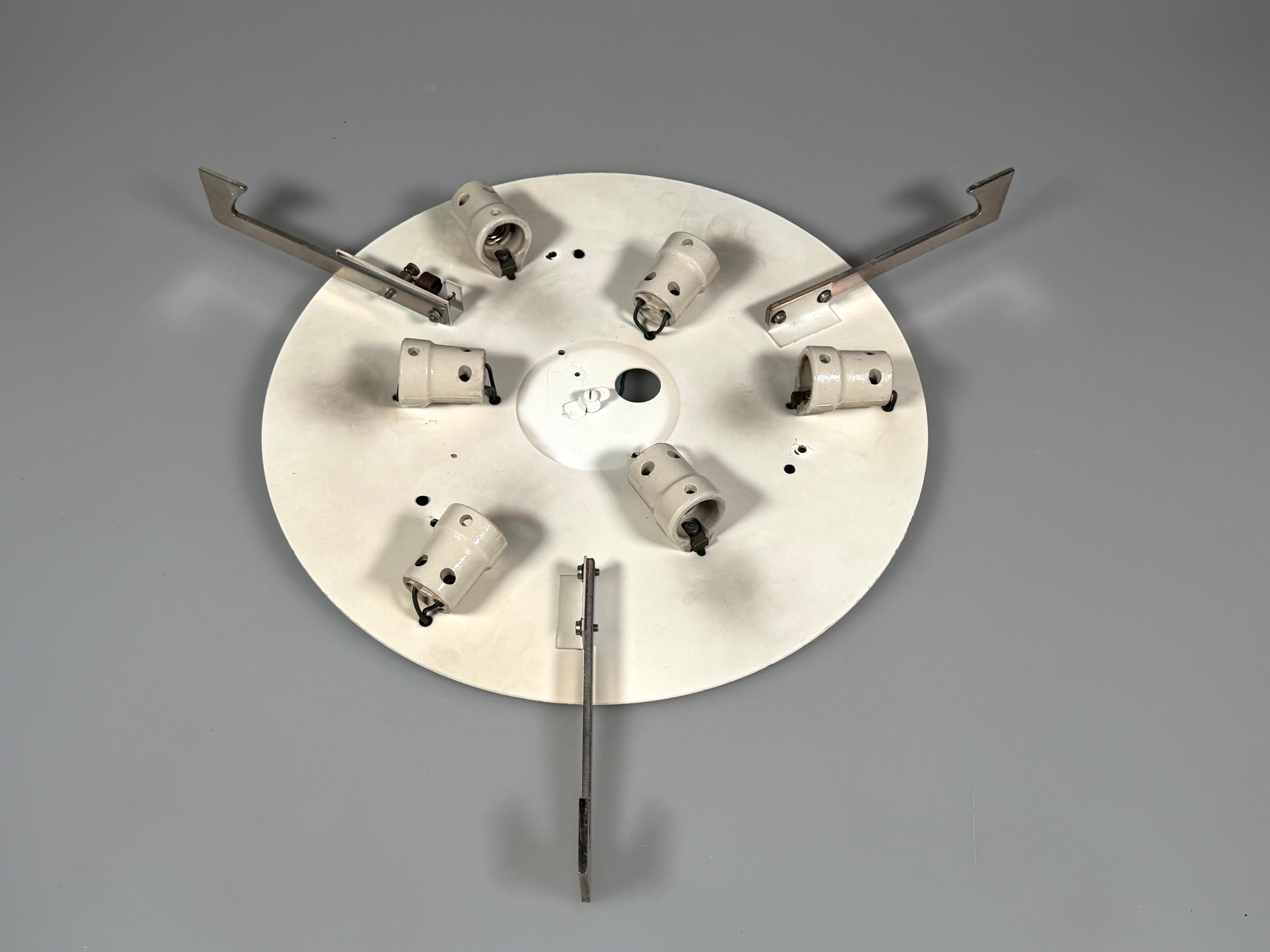 Empotrable de cristal de hielo de la década de 1970 de Kaiser Leuchten Alemania en venta 8