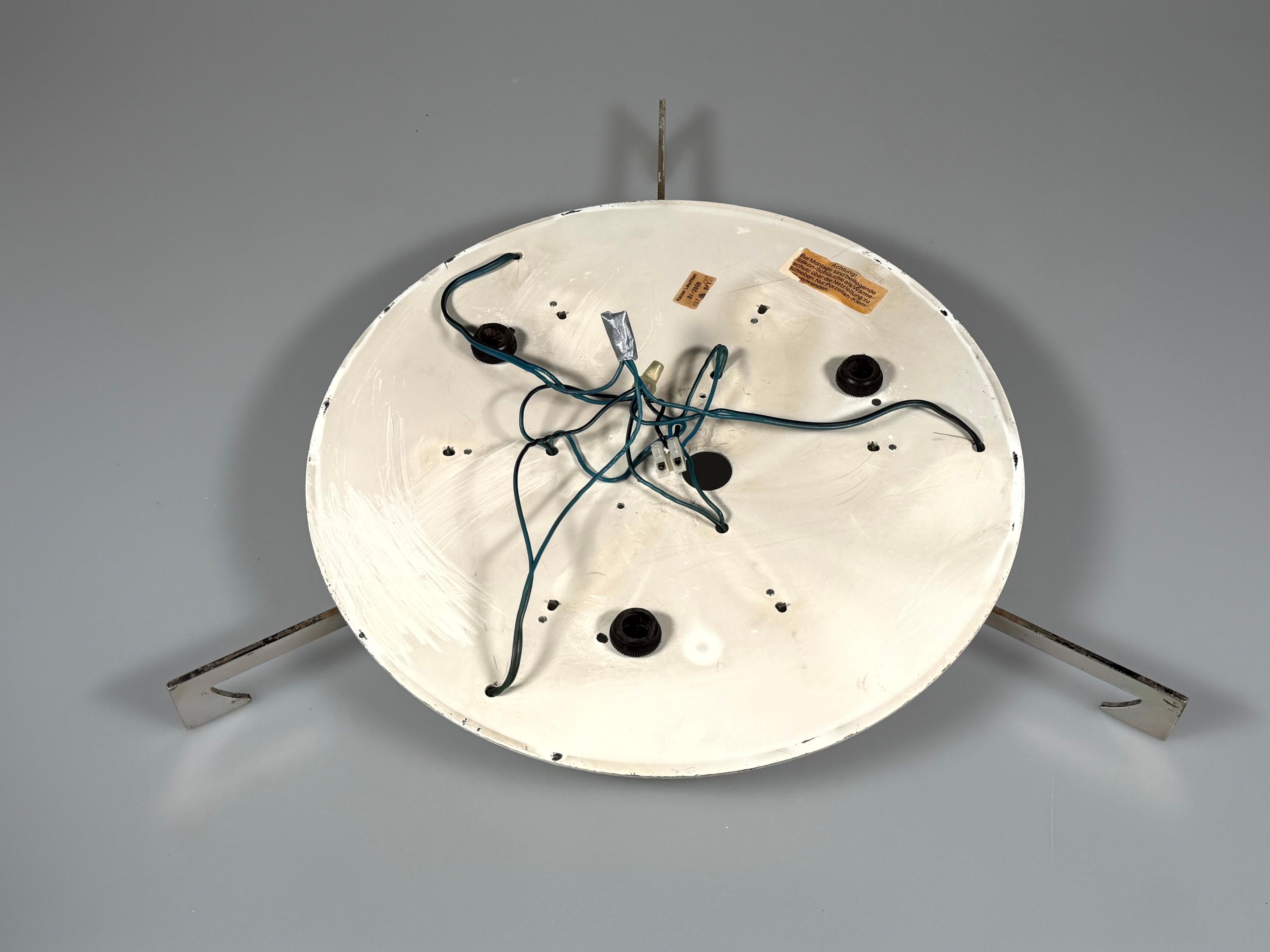 Empotrable de cristal de hielo de la década de 1970 de Kaiser Leuchten Alemania en venta 12