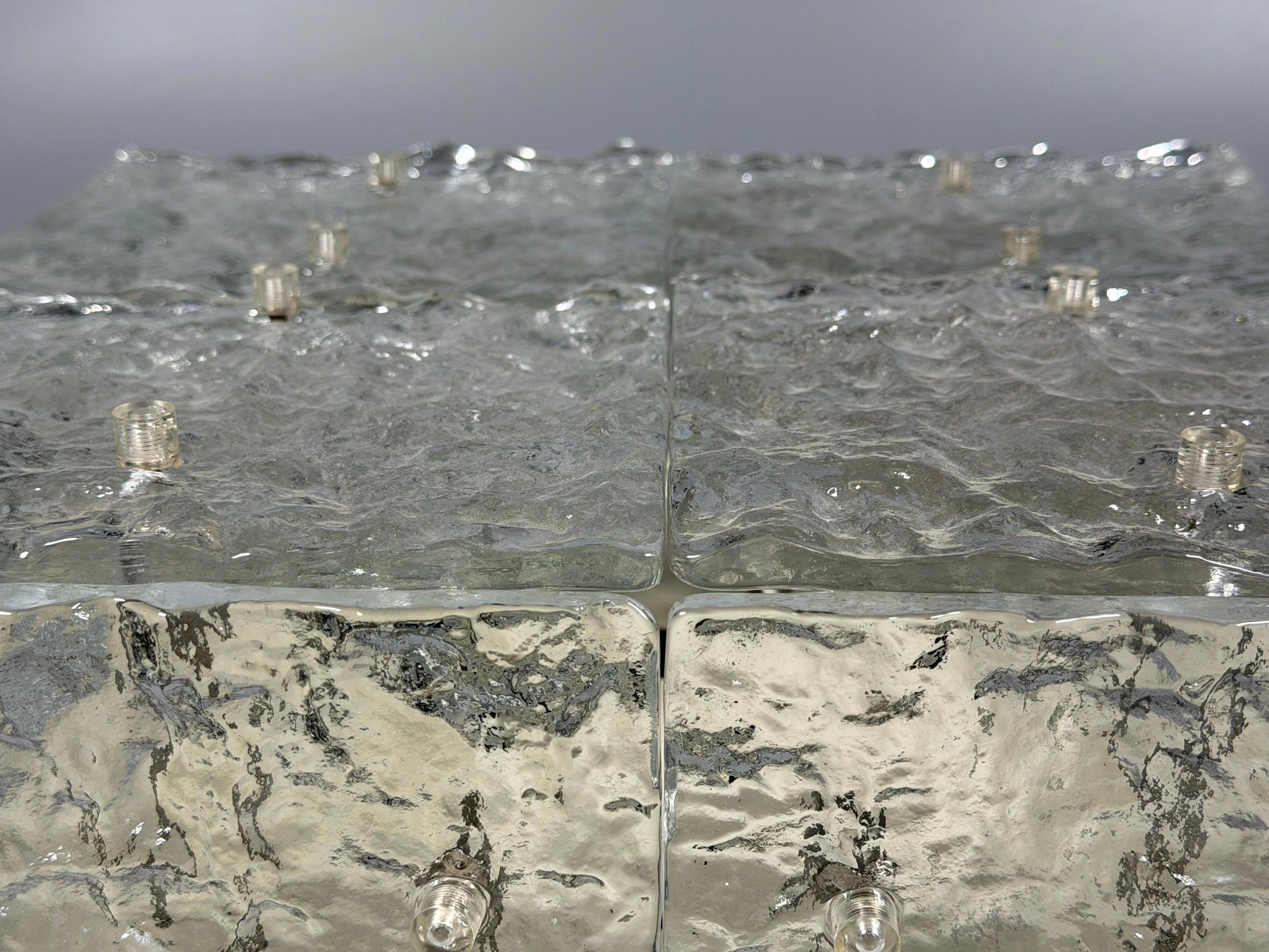 Plafonera de cristal de hielo de los años 60 de la década de 1970 de Kalmar Franken KG Austria en venta 4