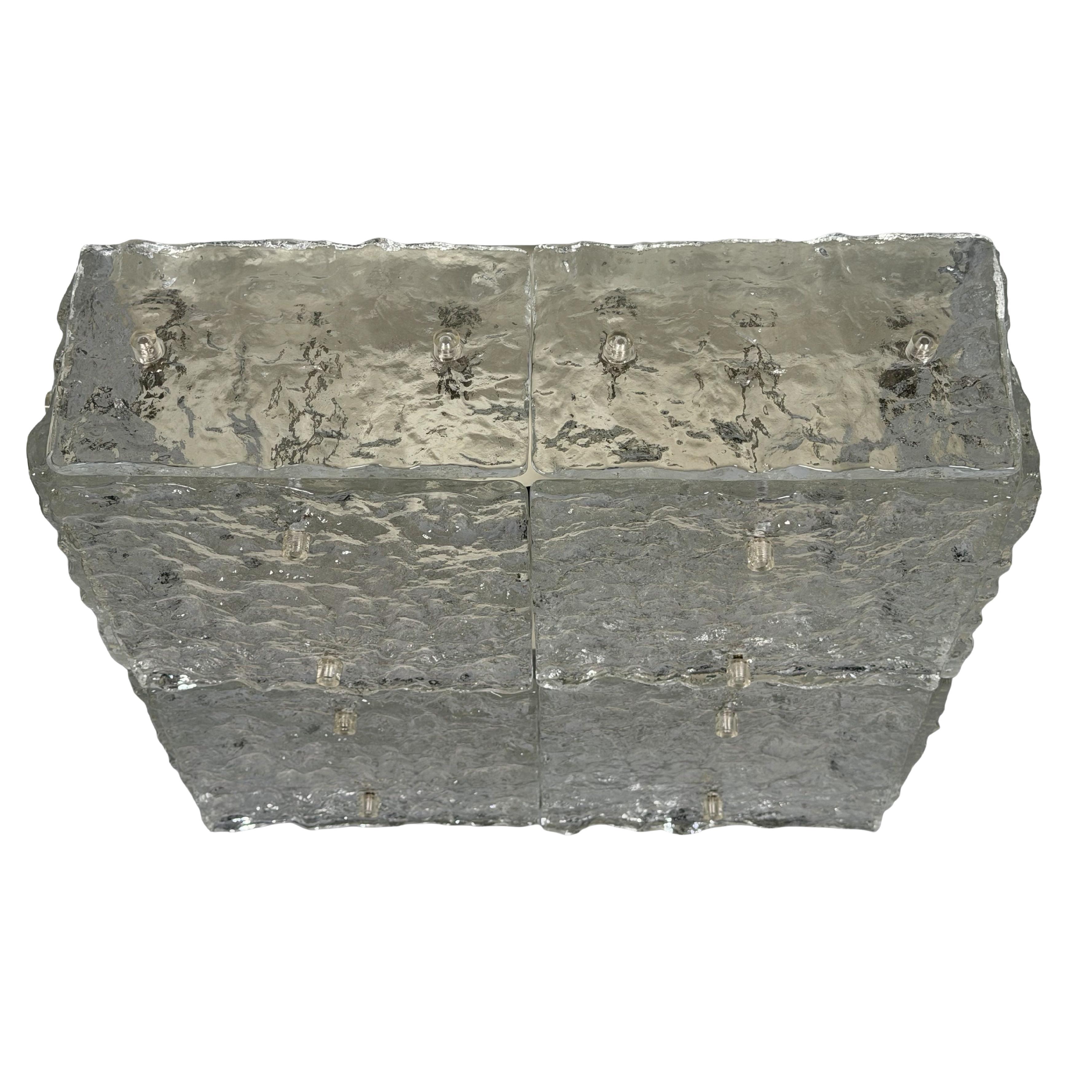 1960-1970 Plafonnier en verre glacé Plafoniere by Kalmar Franken KG Austria