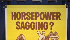 1960s-1970s Keotane "Horsepower Sagging" Canvas Poster