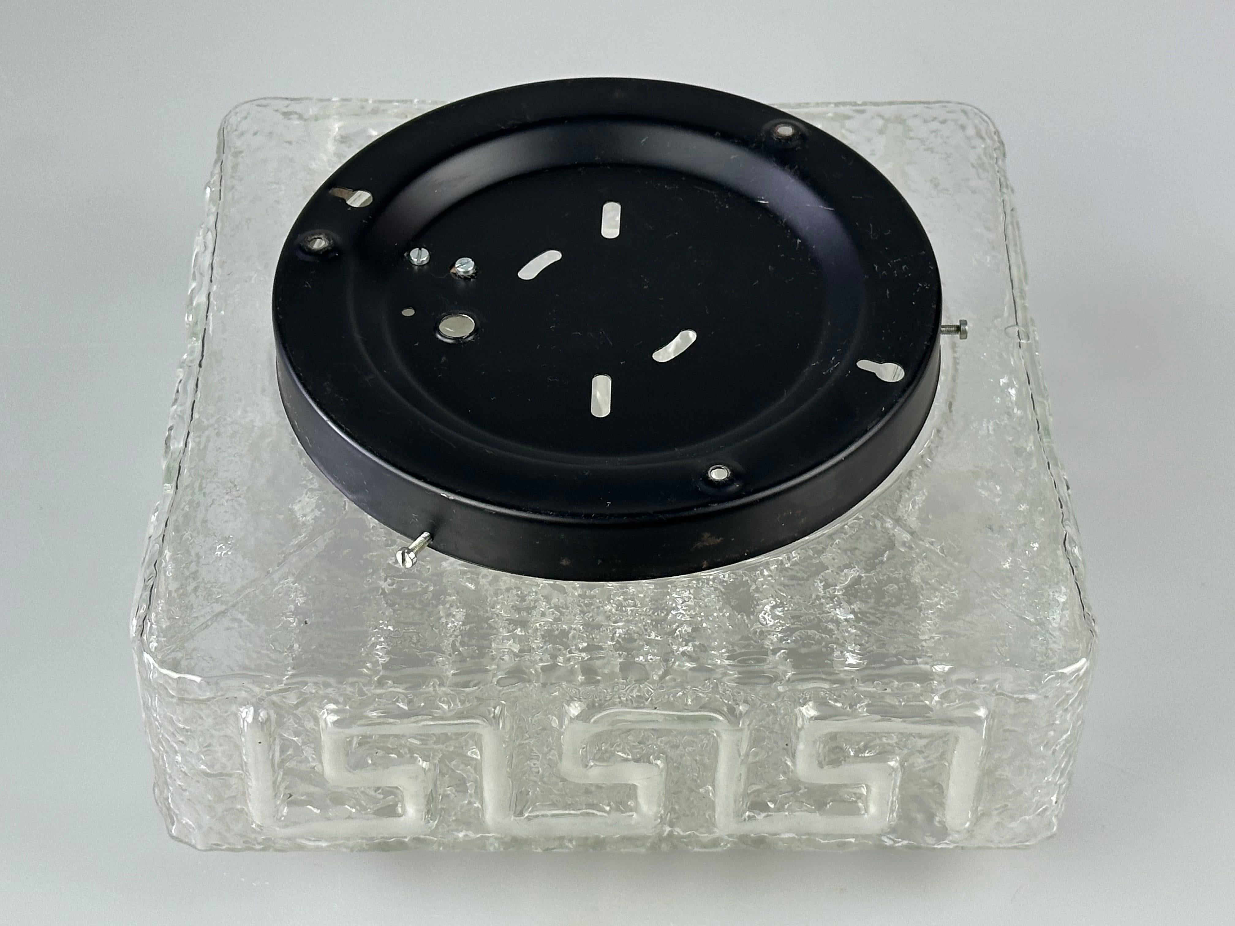 1960s 1970s Lamp Light Ceiling Flush Mount Glass German Design For Sale 5